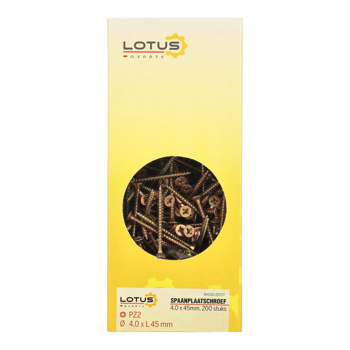 Spaanplaatschroef 4,0 x 45 mm 200 stuks Lotus Spaanplaatschroef 4,0 x 45 mm 200 stuks Lotus