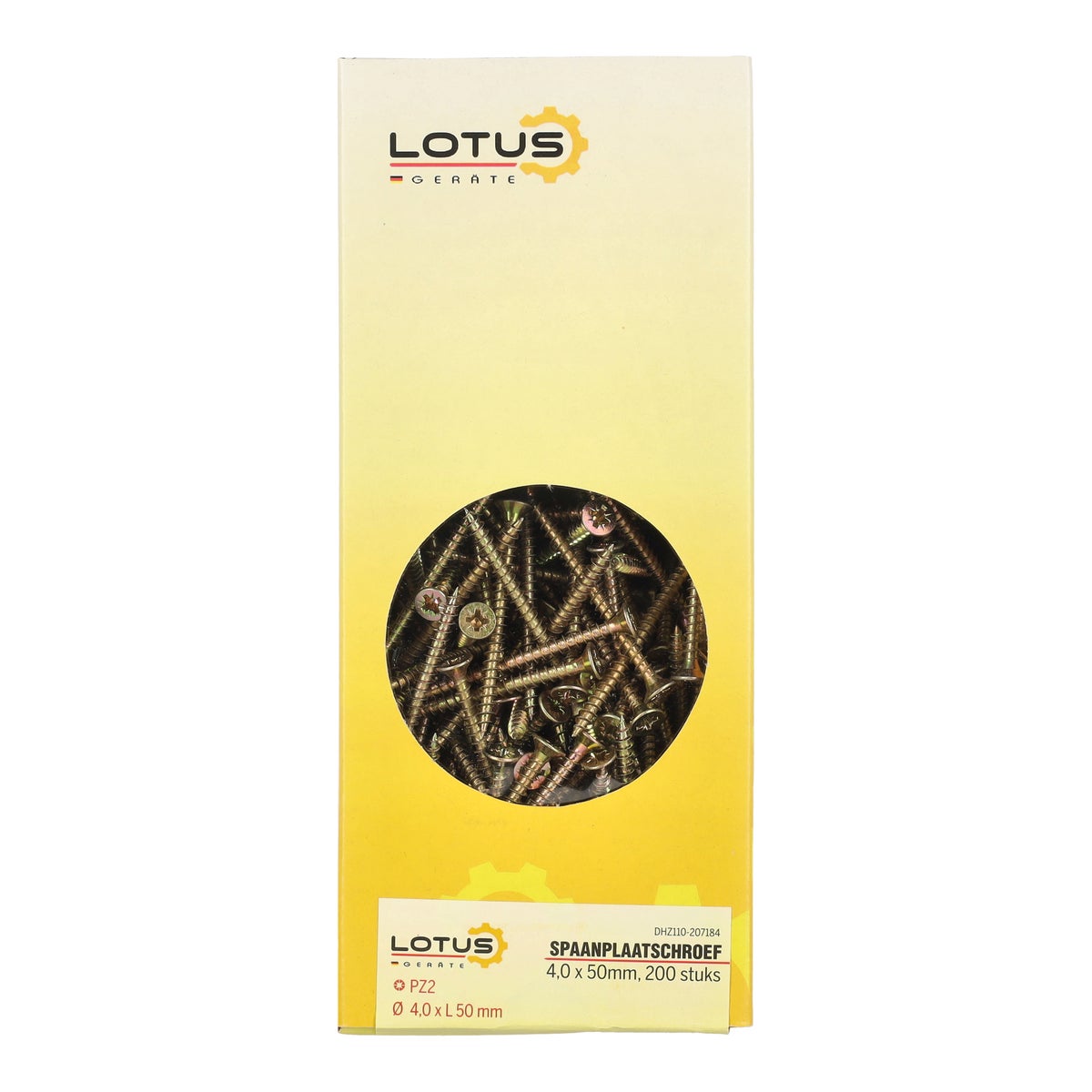 Spaanplaatschroef 4,0 x 50 mm 200 stuks Lotus Spaanplaatschroef 4,0 x 50 mm 200 stuks Lotus