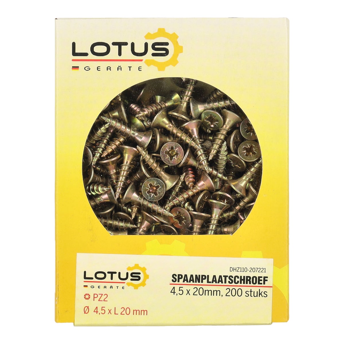 Spaanplaatschroef 4,5 x 20 mm 200 stuks Lotus Spaanplaatschroef 4,5 x 20 mm 200 stuks Lotus