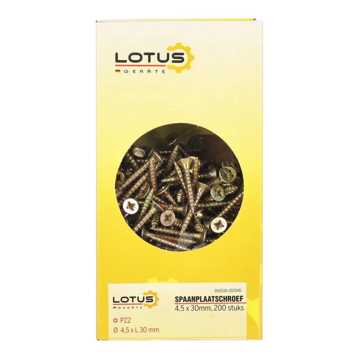 Spaanplaatschroef 4,5 x 30 mm 200 stuks Lotus Spaanplaatschroef 4,5 x 30 mm 200 stuks Lotus