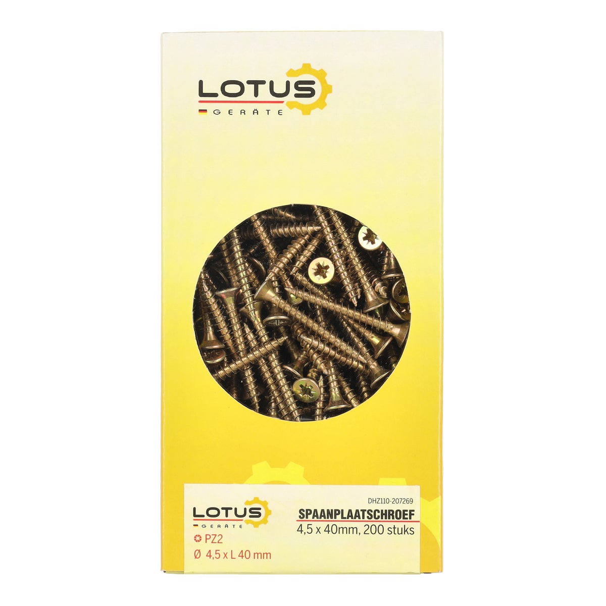 Spaanplaatschroef 4,5 x 40 mm 200 stuks Lotus Spaanplaatschroef 4,5 x 40 mm 200 stuks Lotus