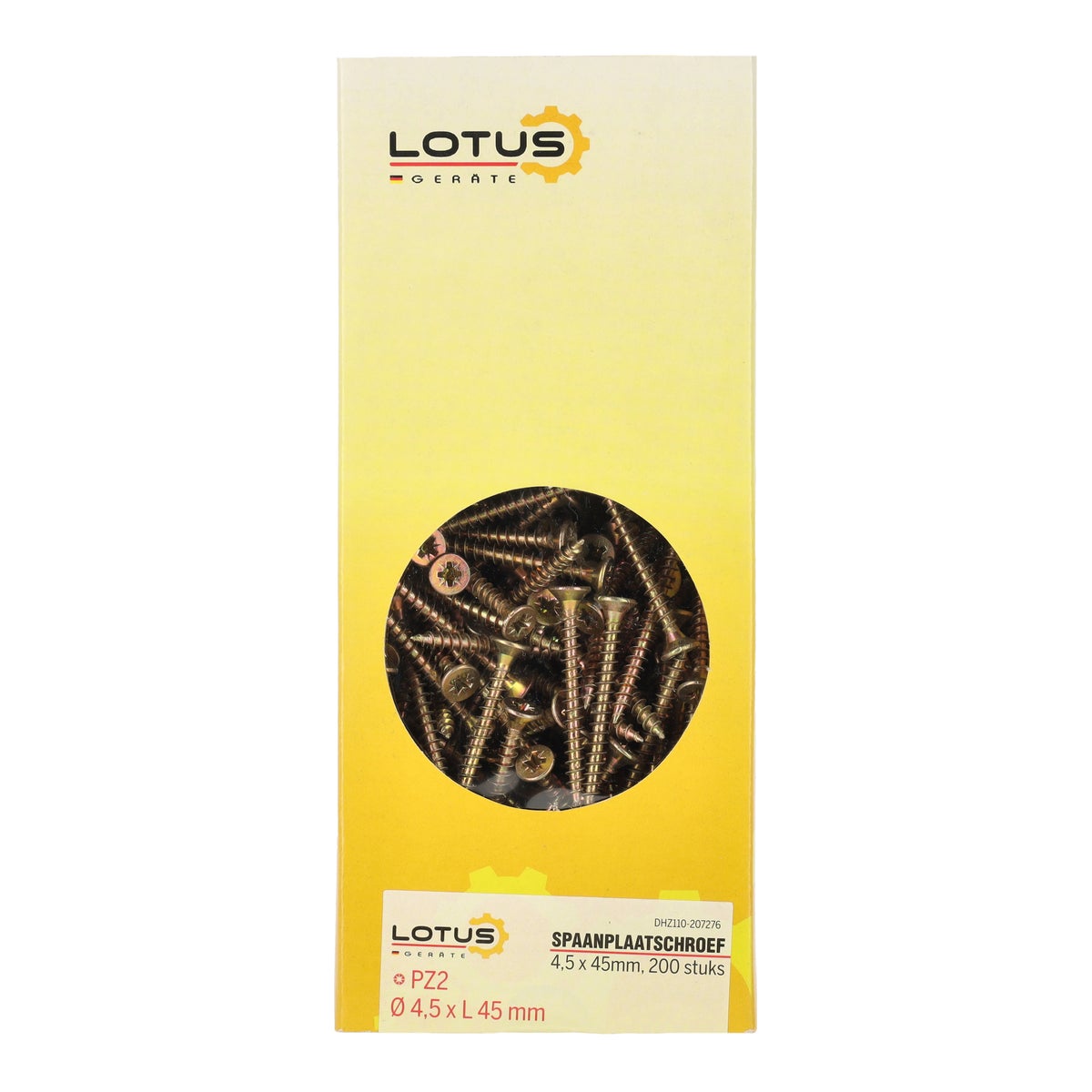 Spaanplaatschroef 4,5 x 45 mm 200st Lotus Spaanplaatschroef 4,5 x 45 mm 200st Lotus