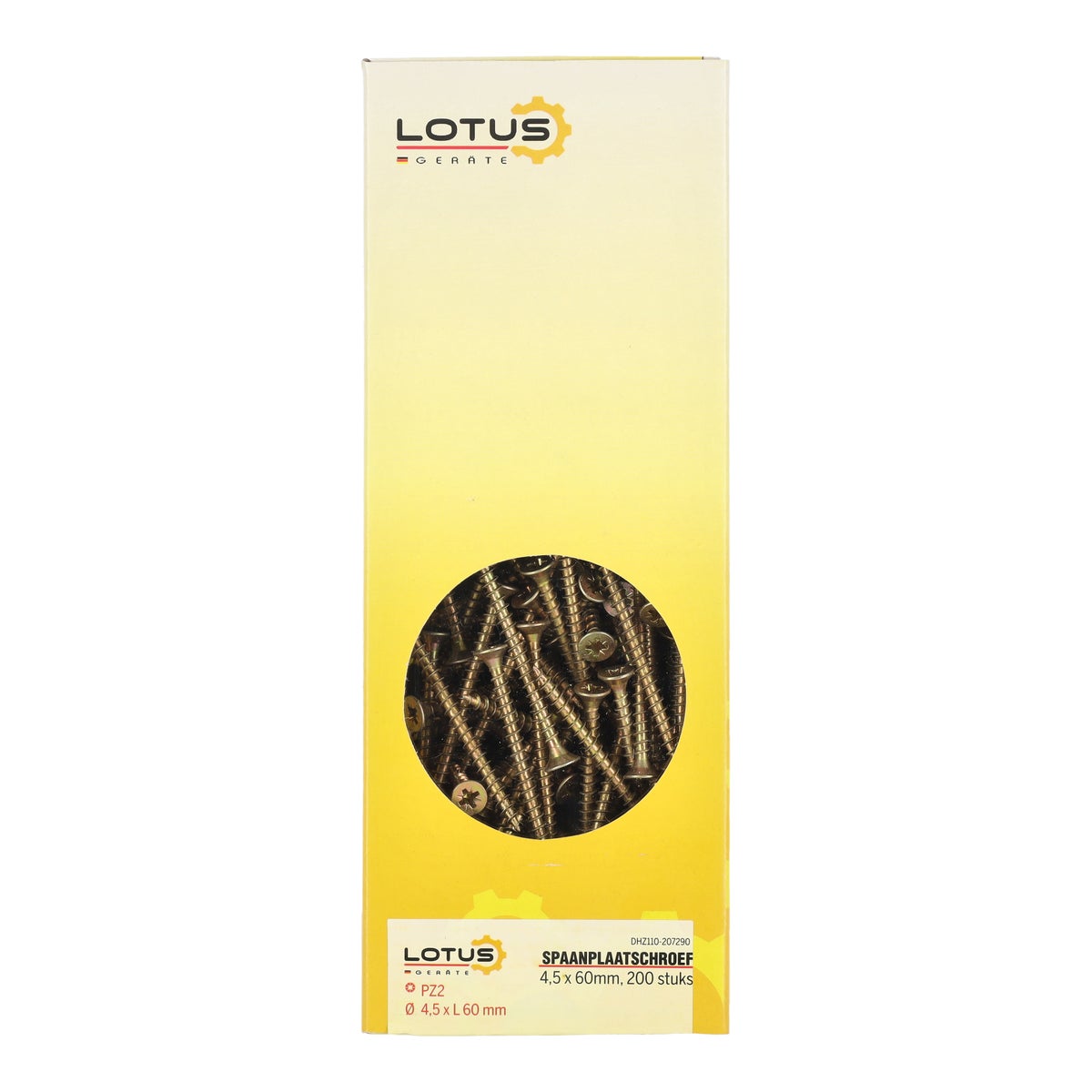 Spaanplaatschroef 4,5 x 60 mm 200 stuks Lotus Spaanplaatschroef 4,5 x 60 mm 200 stuks Lotus