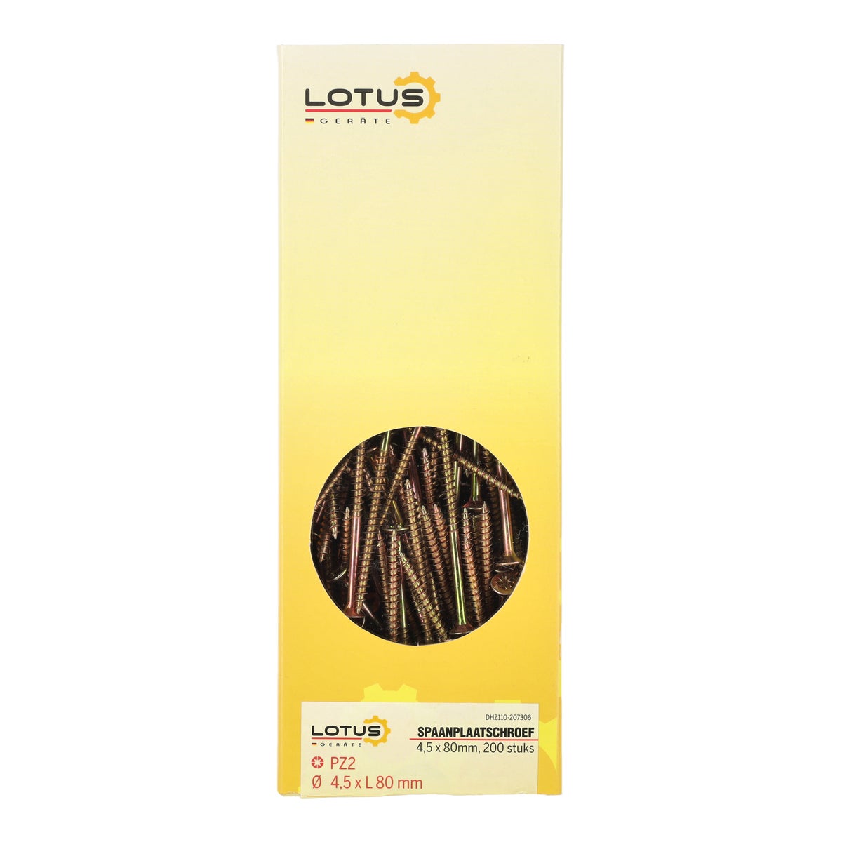 Spaanplaatschroef 4,5 x 80 mm 200st Lotus Spaanplaatschroef 4,5 x 80 mm 200st Lotus