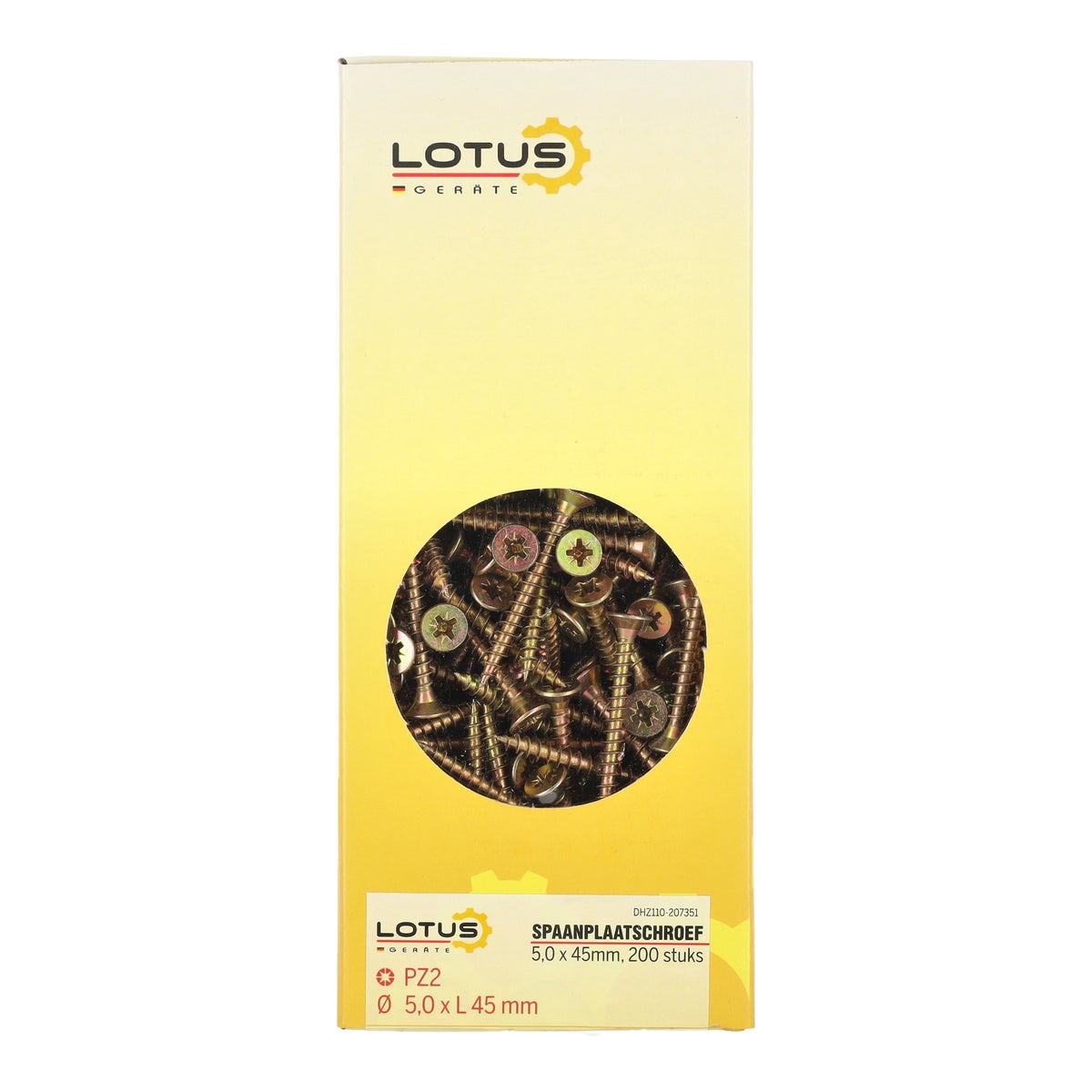 Spaanplaatschroef 5,0 x 45 mm 200 stuks Lotus Spaanplaatschroef 5,0 x 45 mm 200 stuks Lotus