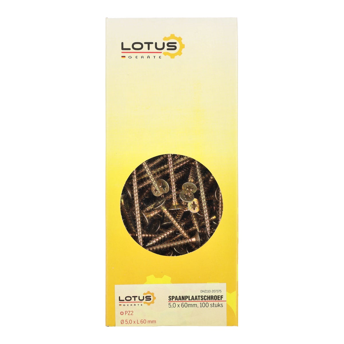 Spaanplaatschroef 5,0 x 60 mm 100st Lotus Spaanplaatschroef 5,0 x 60 mm 100st Lotus