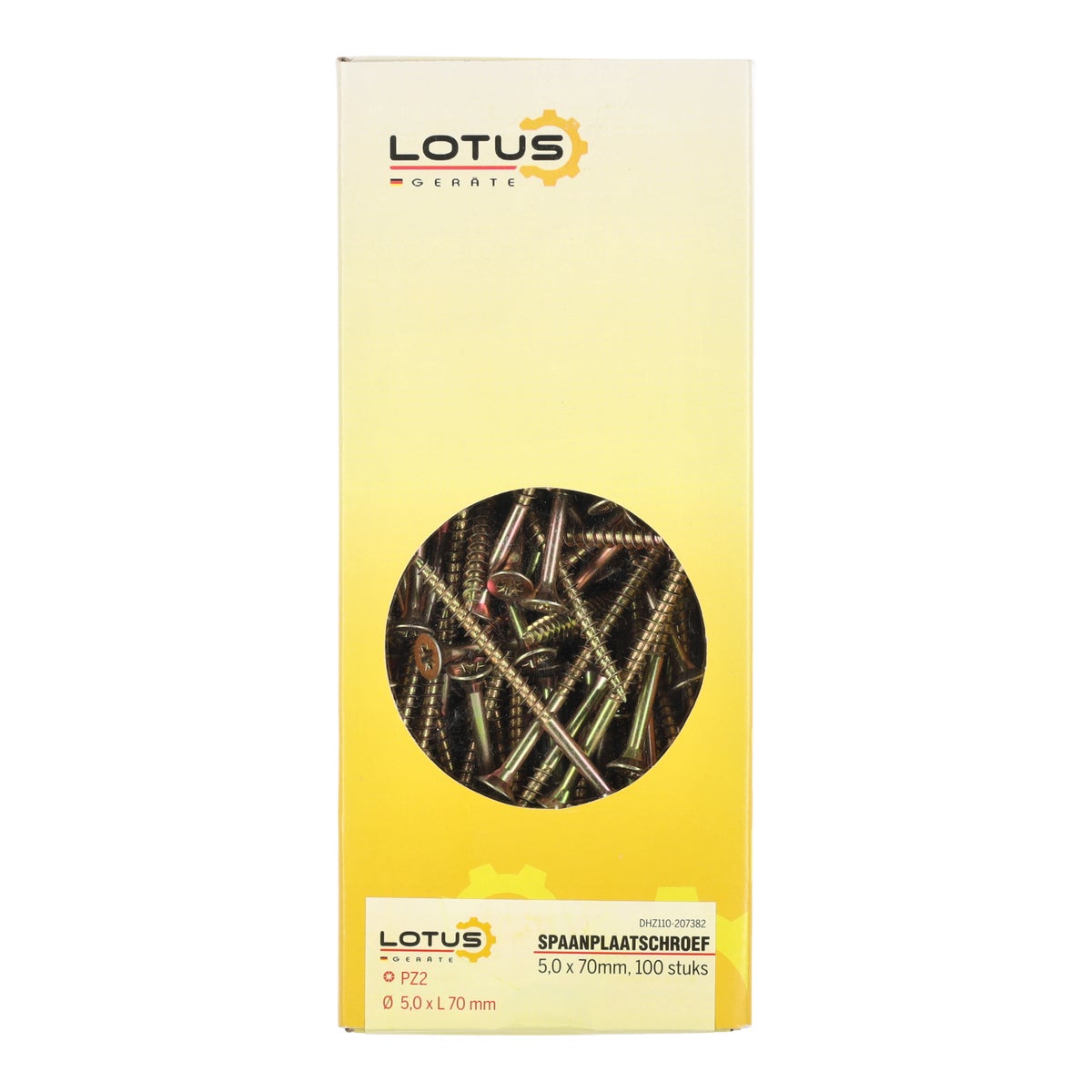 Spaanplaatschroef 5,0 x 70 mm 100 stuks Lotus Spaanplaatschroef 5,0 x 70 mm 100 stuks Lotus