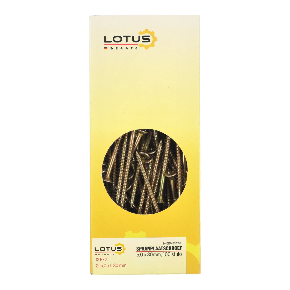 Spaanplaatschroef 5,0 x 80 mm 100 stuks Lotus Spaanplaatschroef 5,0 x 80 mm 100 stuks Lotus