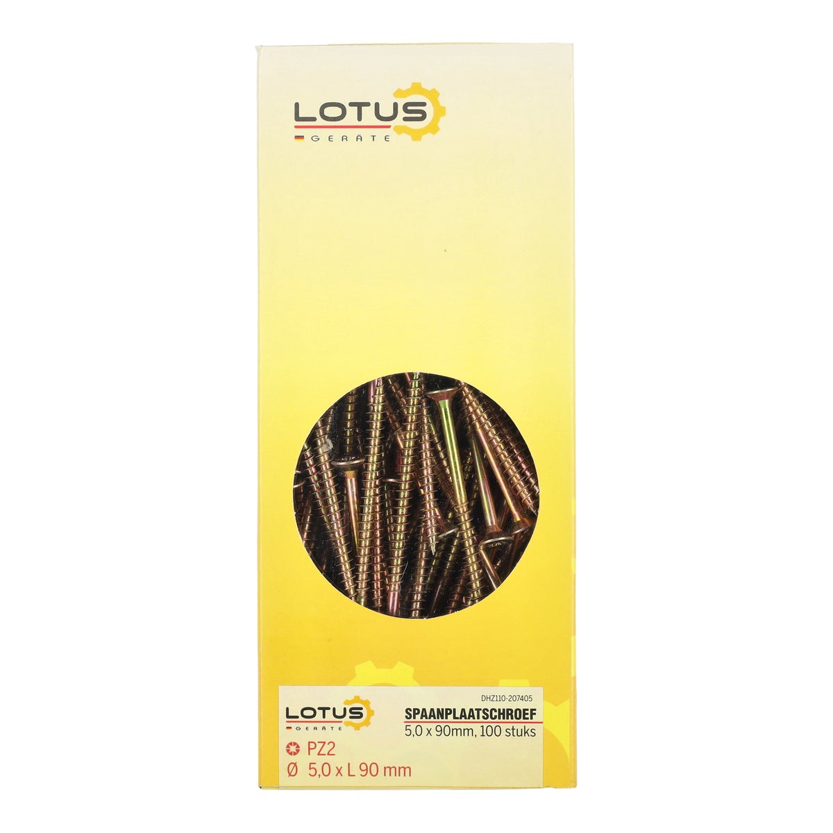 Spaanplaatschroef 5,0 x 90 mm 100 stuks Lotus Spaanplaatschroef 5,0 x 90 mm 100 stuks Lotus