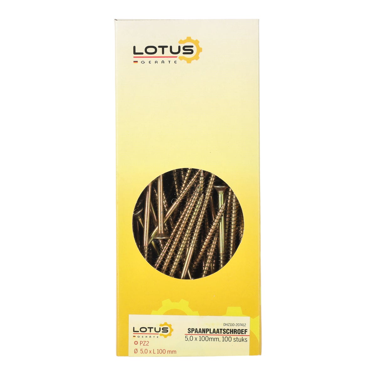Spaanplaatschroef 5,0 x 100 mm 100 stuks Lotus Spaanplaatschroef 5,0 x 100 mm 100 stuks Lotus