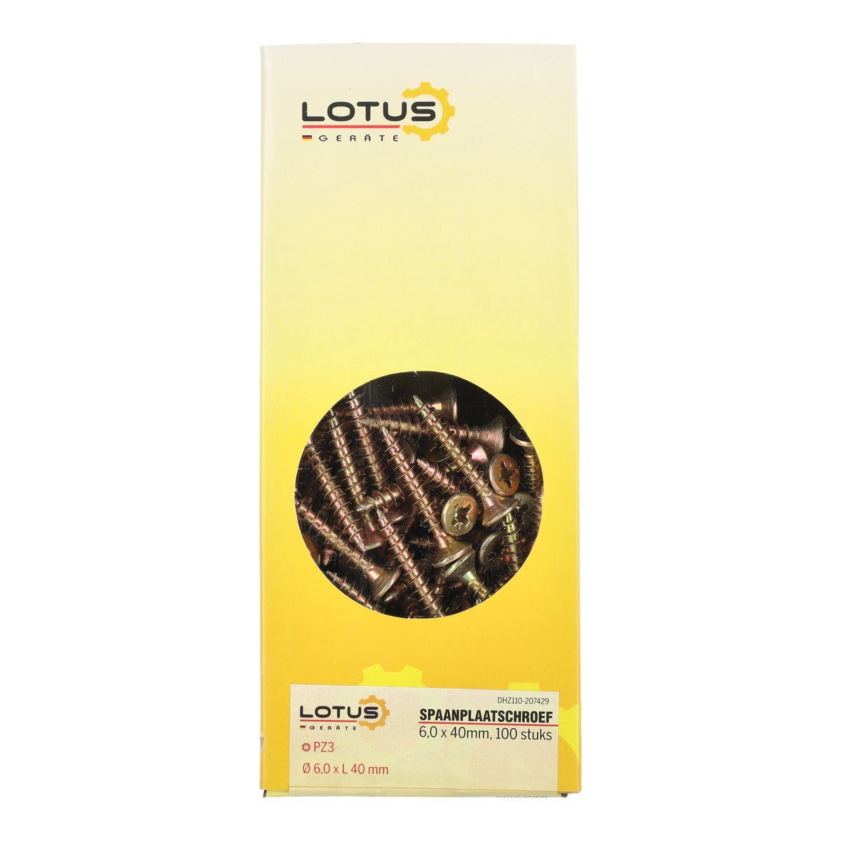 Spaanplaatschroef 6,0 x 40 mm 100 stuks Lotus Spaanplaatschroef 6,0 x 40 mm 100 stuks Lotus