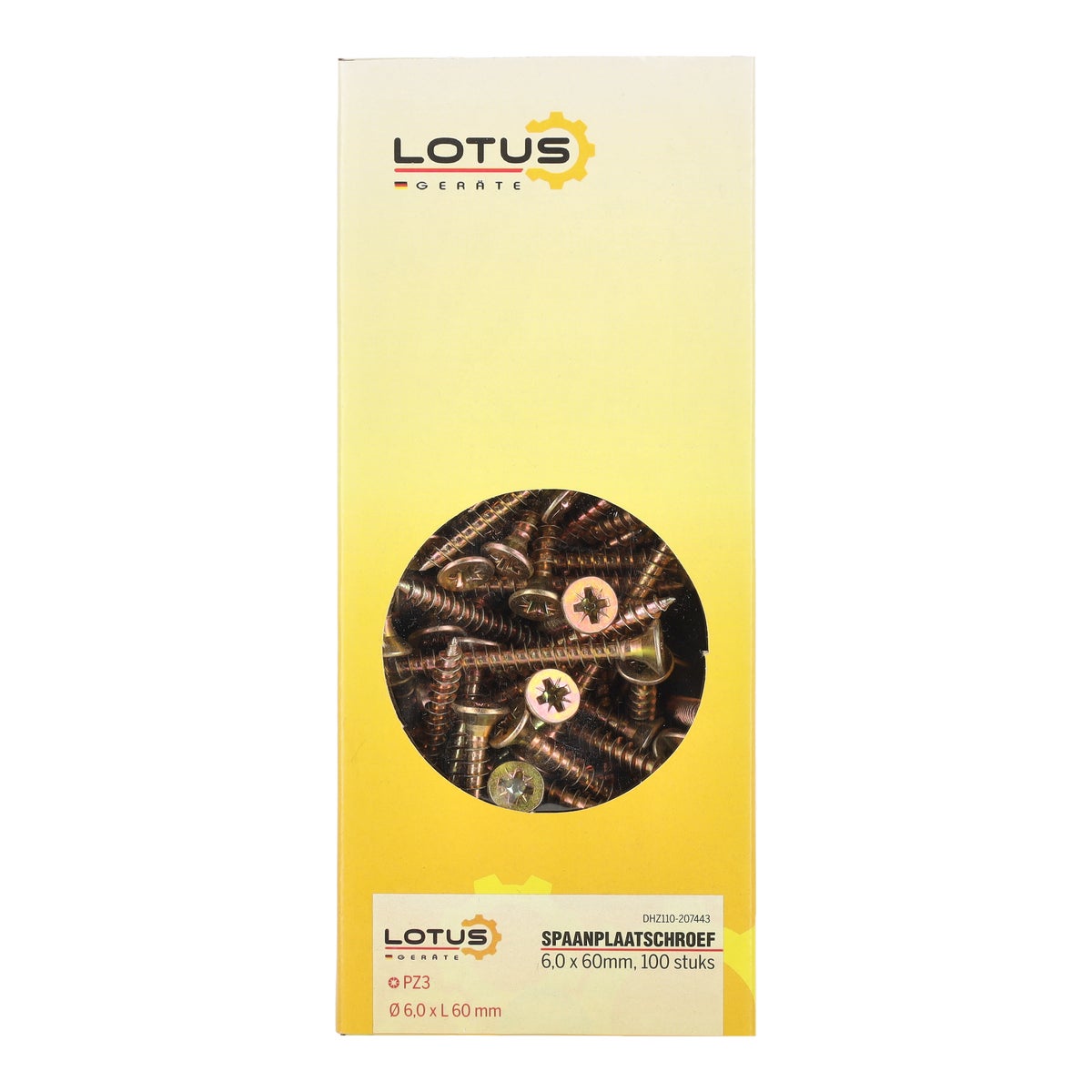 Spaanplaatschroef 6,0 x 60 mm 100 stuks Lotus Spaanplaatschroef 6,0 x 60 mm 100 stuks Lotus