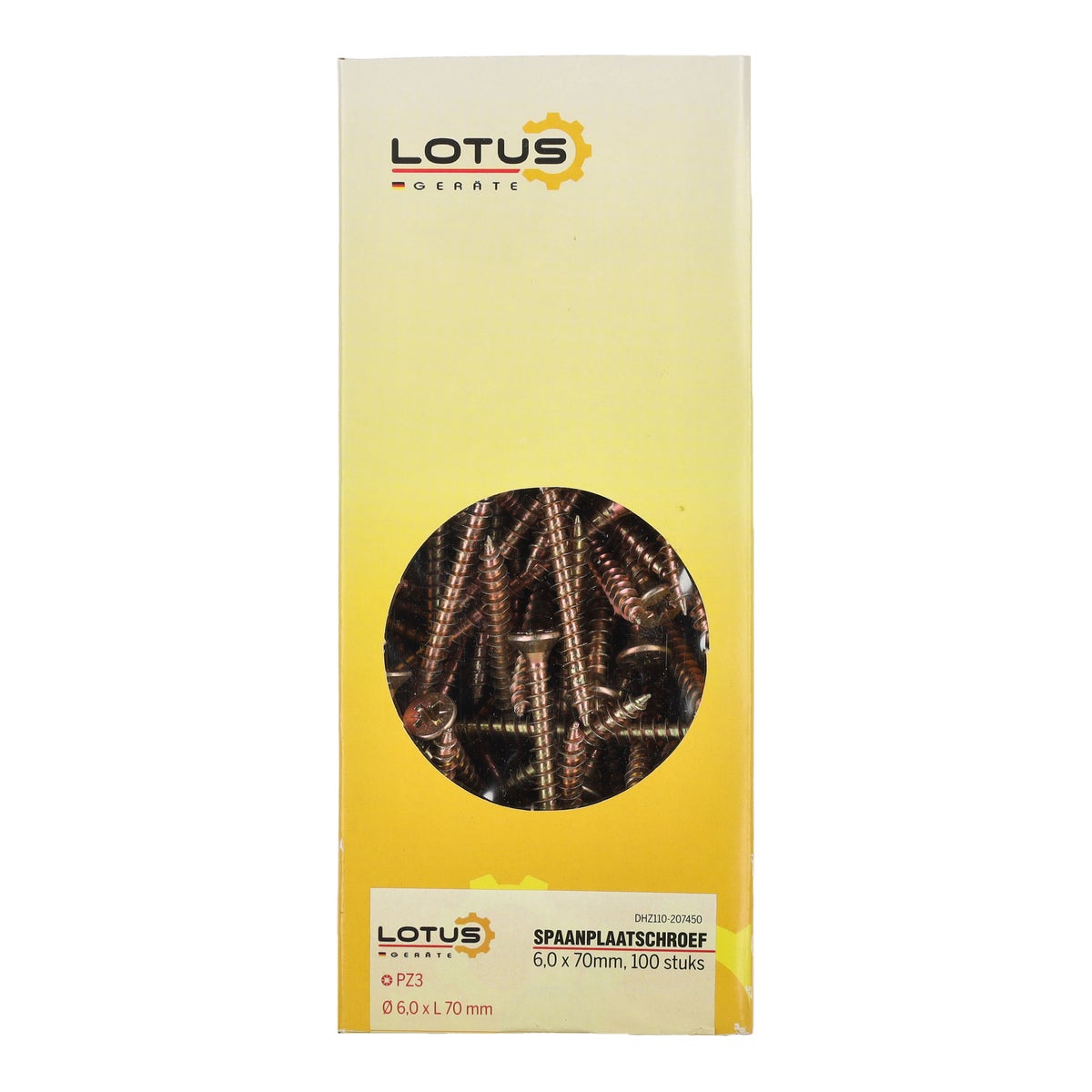 Spaanplaatschroef 6,0 x 70 mm 100 stuks Lotus Spaanplaatschroef 6,0 x 70 mm 100 stuks Lotus