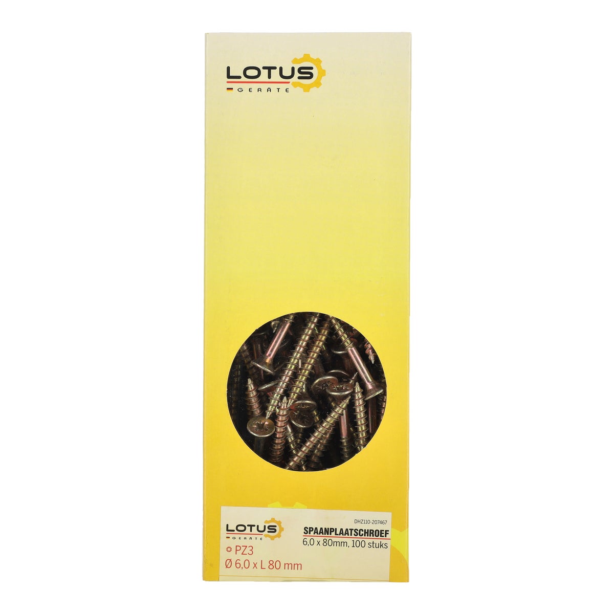 Spaanplaatschroef 6,0 x 80 mm 100 stuks Lotus Spaanplaatschroef 6,0 x 80 mm 100 stuks Lotus