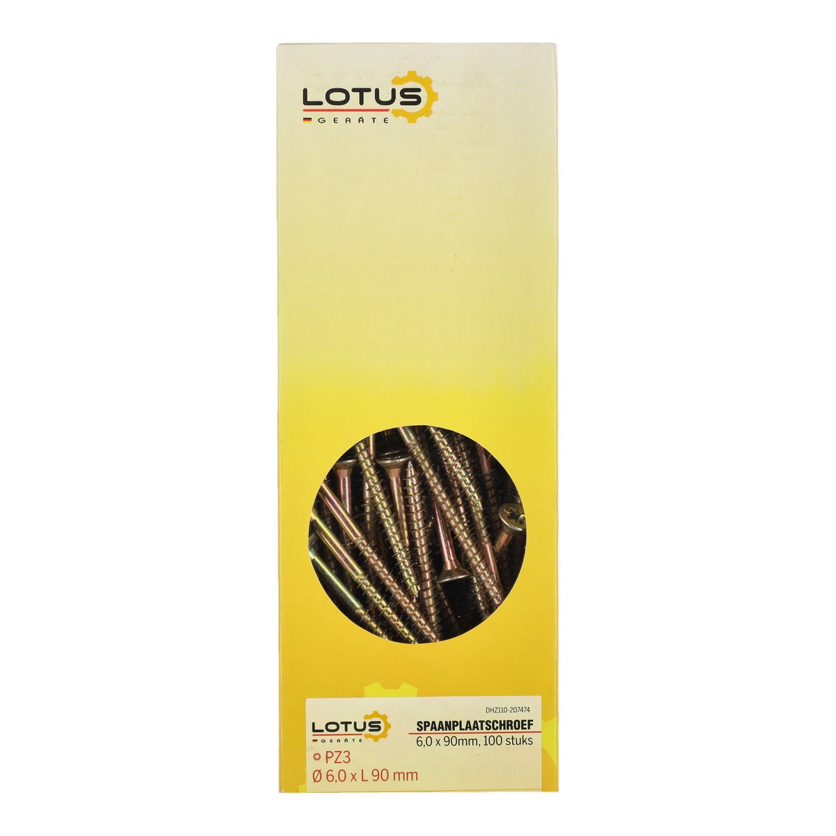 Spaanplaatschroef 6,0 x 90 mm 100 stuks Lotus Spaanplaatschroef 6,0 x 90 mm 100 stuks Lotus