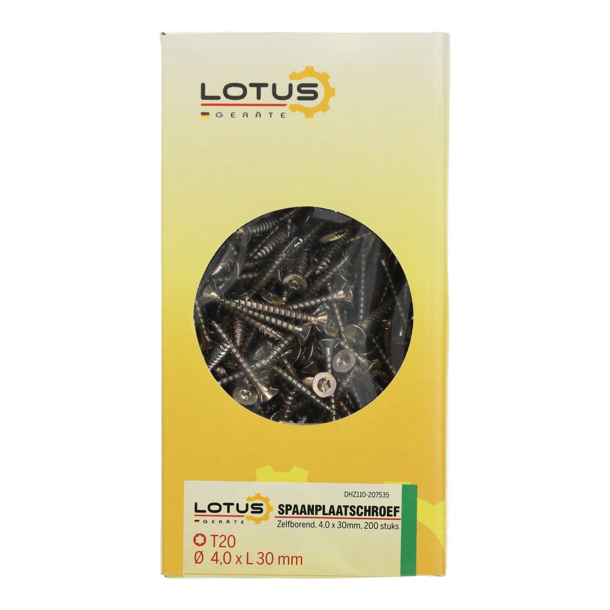 Zelfborende spaanplaatschroef 4,0 x 30 mm 200 stuks Lotus Zelfborende spaanplaatschroef 4,0 x 30 mm 200 stuks Lotus