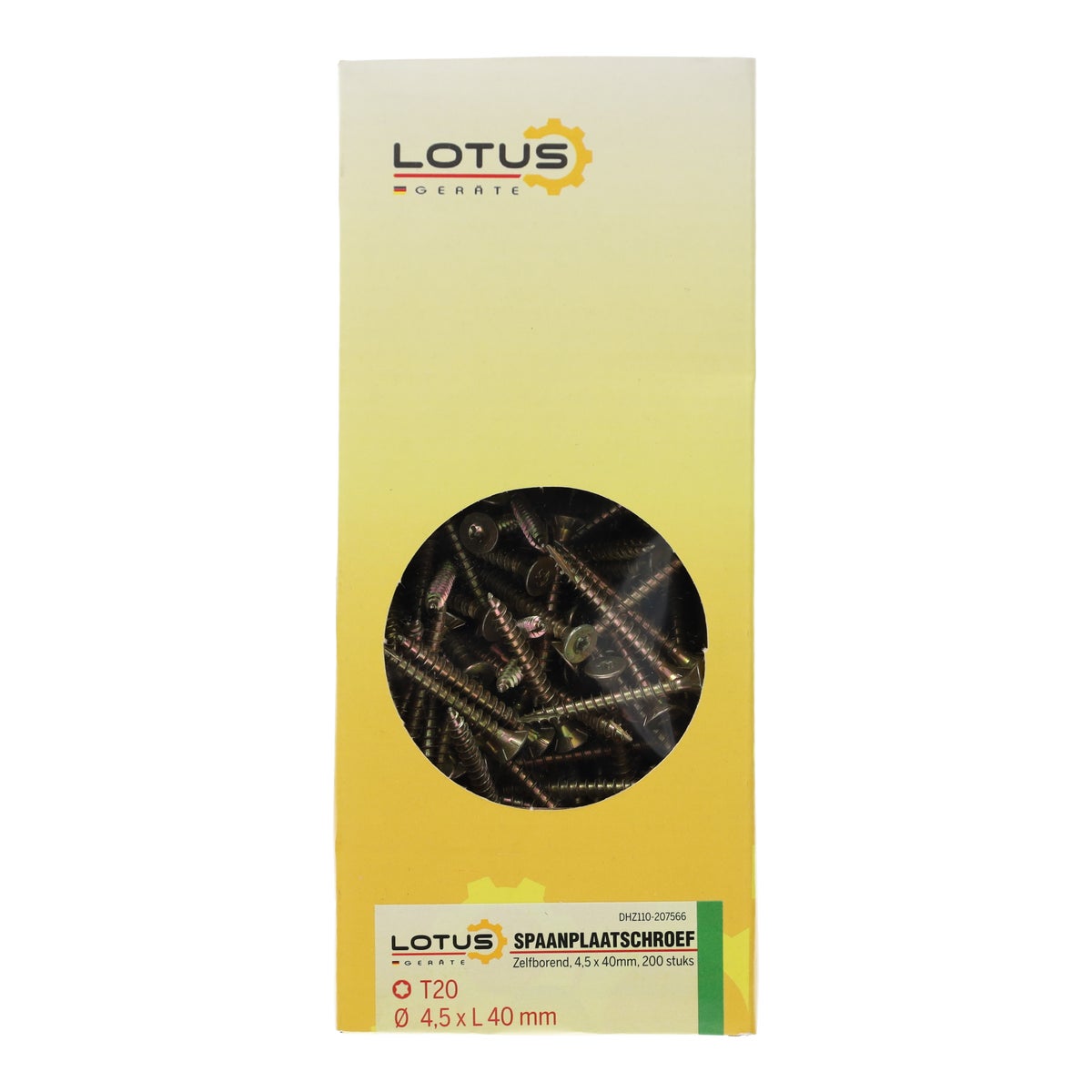 Zelfborende spaanplaatschroef 4,5 x 40 mm 200 stuks Lotus Zelfborende spaanplaatschroef 4,5 x 40 mm 200 stuks Lotus