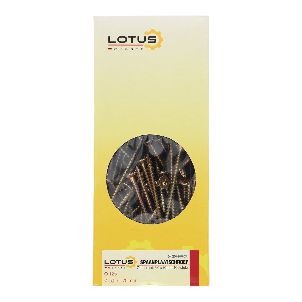 Zelfborende spaanplaatschroef 5,0 x 70 mm 100st. Lotus Zelfborende spaanplaatschroef 5,0 x 70 mm 100st. Lotus