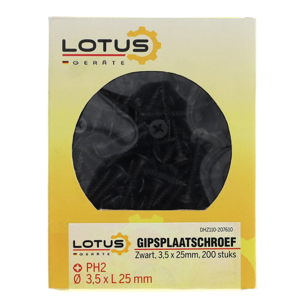 Gipsplaatschroef zwart 3,5 x 25 mm 200 stuks Lotus Gipsplaatschroef zwart 3,5 x 25 mm 200 stuks Lotus