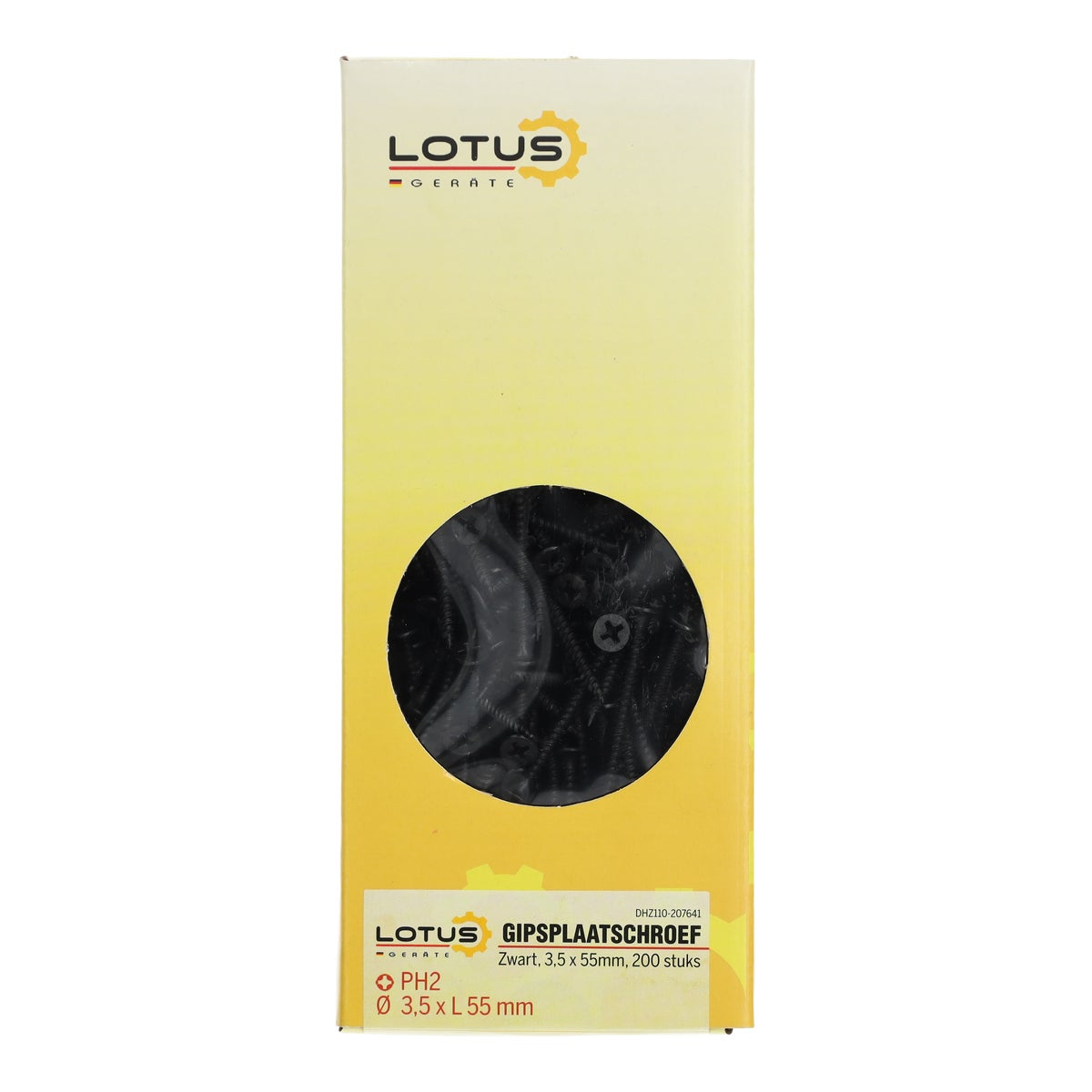 Gipsplaatschroef zwart 3,5 x 55 mm 200 stuks Lotus Gipsplaatschroef zwart 3,5 x 55 mm 200 stuks Lotus