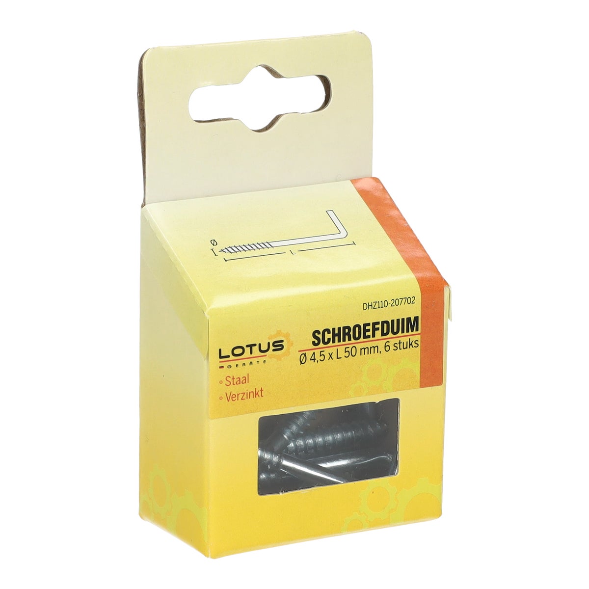 Schroefduim 4,5 x 50 mm 6 stuks Lotus Schroefduim 4,5 x 50 mm 6 stuks Lotus