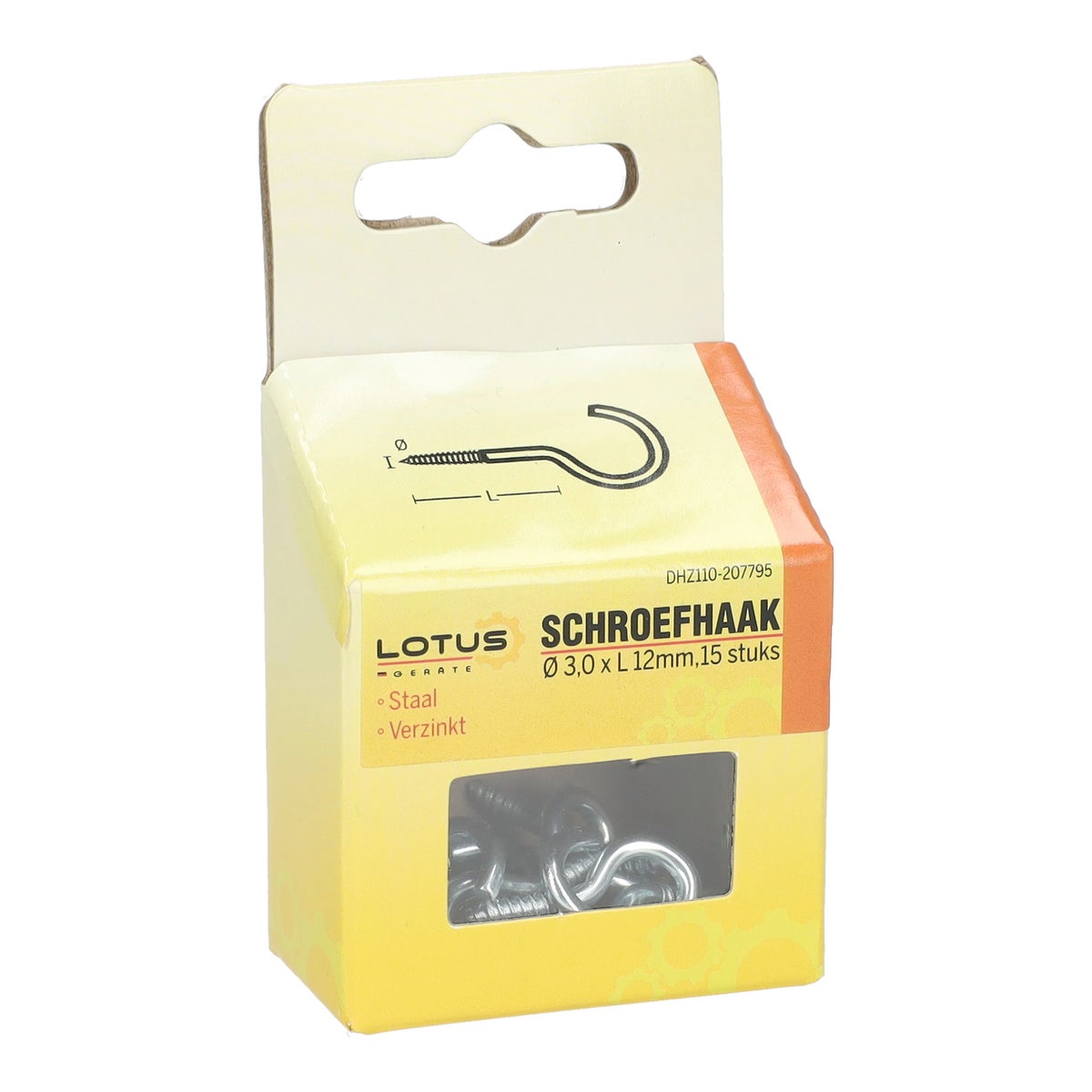 Schroefhaak 3,0 x 12 mm 15 stuks Lotus Schroefhaak 3,0 x 12 mm 15 stuks Lotus