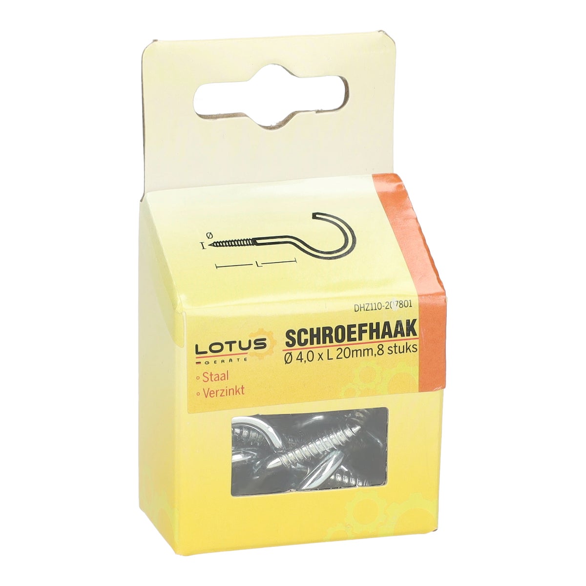 Schroefhaak 4,0 x 20 mm 8 stuks Lotus Schroefhaak 4,0 x 20 mm 8 stuks Lotus