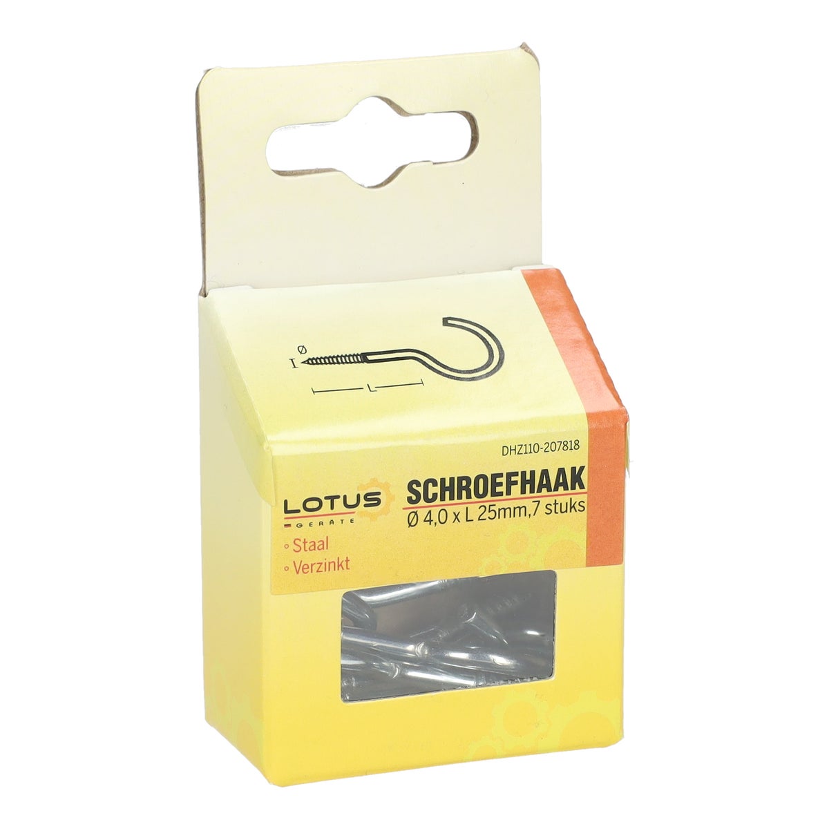 Schroefhaak 4,0 x 25 mm 7 stuks Lotus Schroefhaak 4,0 x 25 mm 7 stuks Lotus