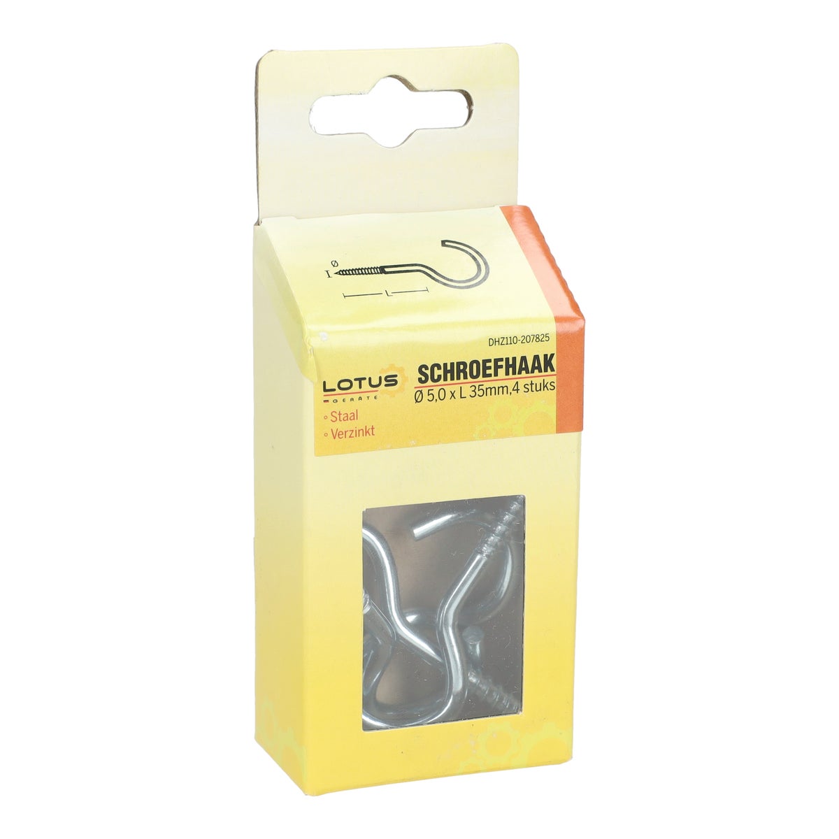 Schroefhaak 5,0 x 35 mm 4 stuks Lotus Schroefhaak 5,0 x 35 mm 4 stuks Lotus
