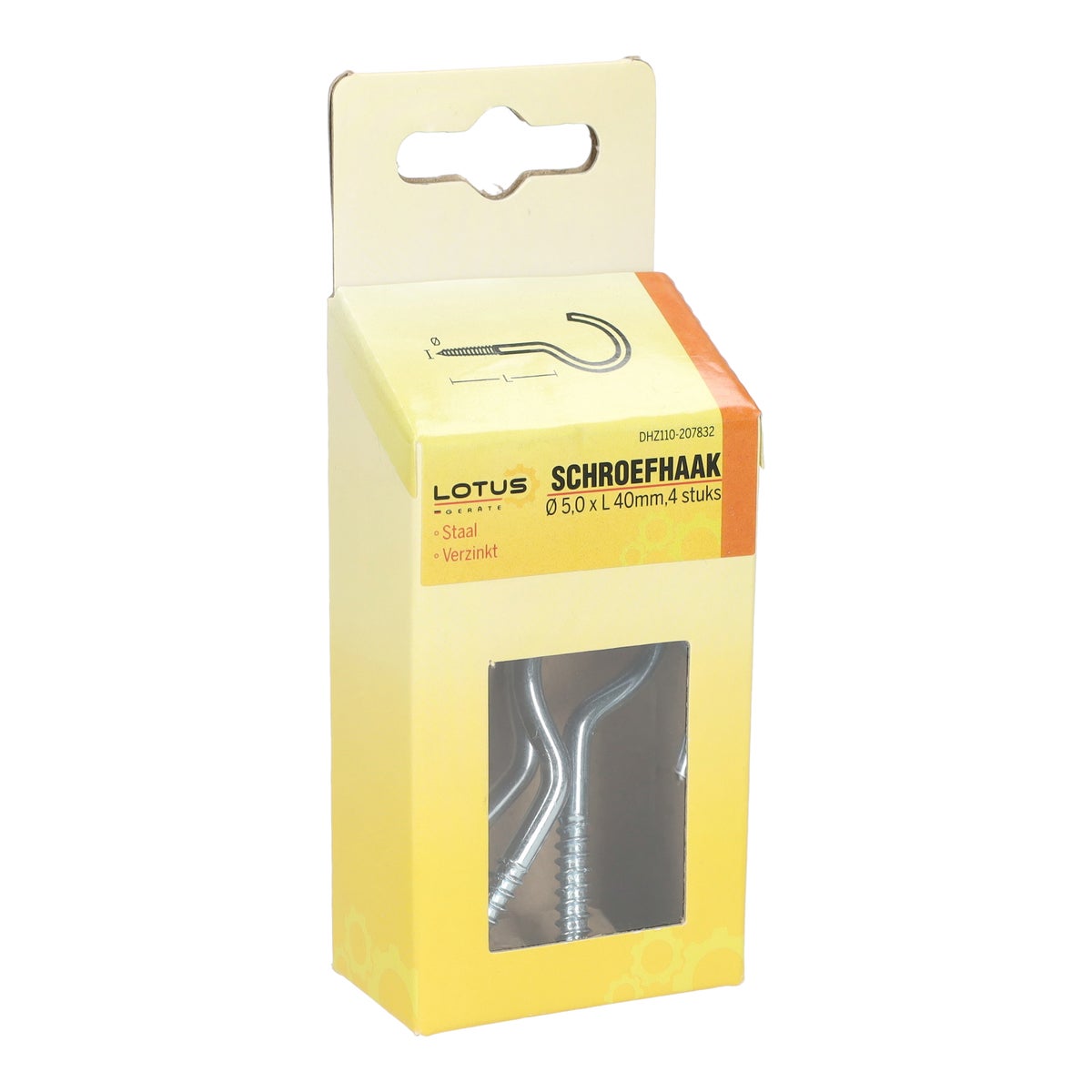 Schroefhaak 5,0 x 40 mm 4 stuks Lotus Schroefhaak 5,0 x 40 mm 4 stuks Lotus