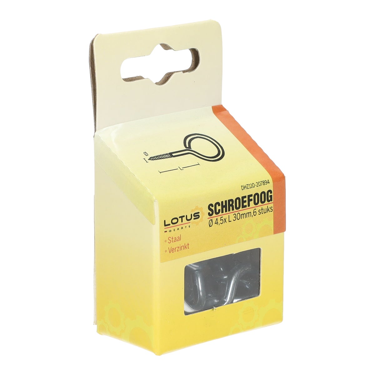 Schroefoog verzinkt 4,5 x 30 mm 6 stuks Lotus Schroefoog verzinkt 4,5 x 30 mm 6 stuks Lotus