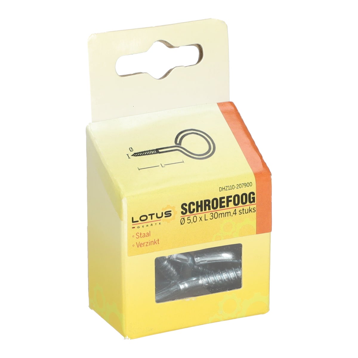 Schroefoog verzinkt 5,0 x 30 mm 4 stuks Lotus Schroefoog verzinkt 5,0 x 30 mm 4 stuks Lotus