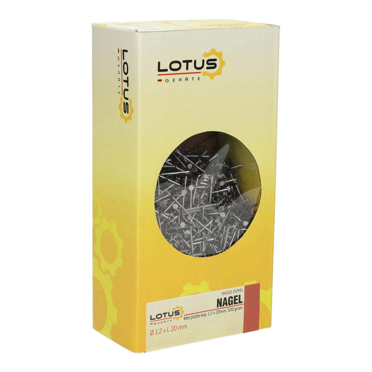 Nagel platte kop 1,2 x 20 mm 500 g Lotus Nagel platte kop 1,2 x 20 mm 500 g Lotus