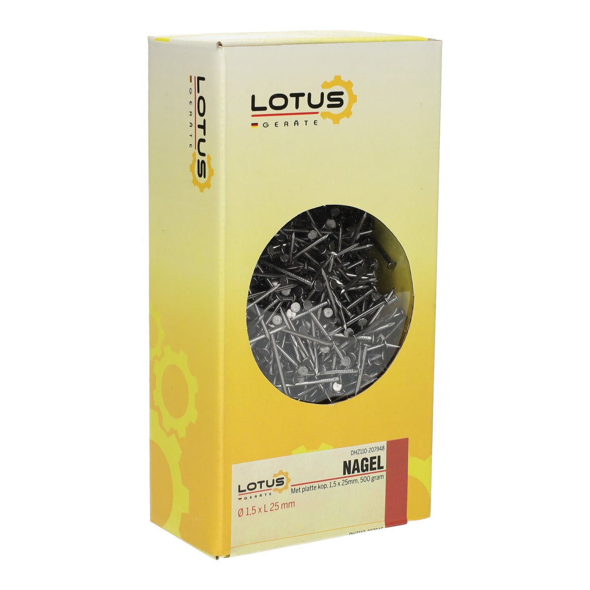 Nagel platte kop 1,5 x 25 mm 500 g Lotus Nagel platte kop 1,5 x 25 mm 500 g Lotus