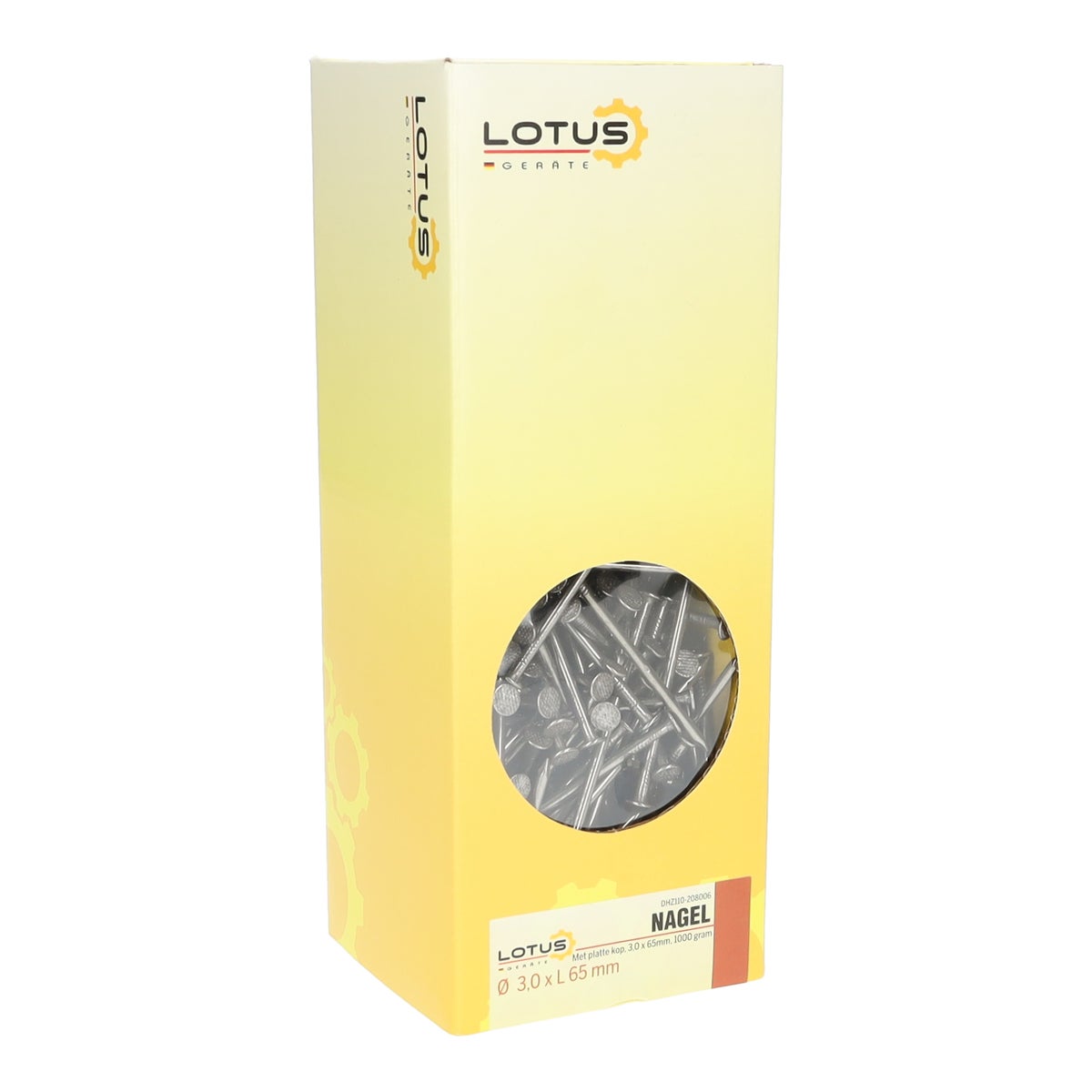 Nagel platte kop 3,0 x 65 mm 1 kg Lotus Nagel platte kop 3,0 x 65 mm 1 kg Lotus