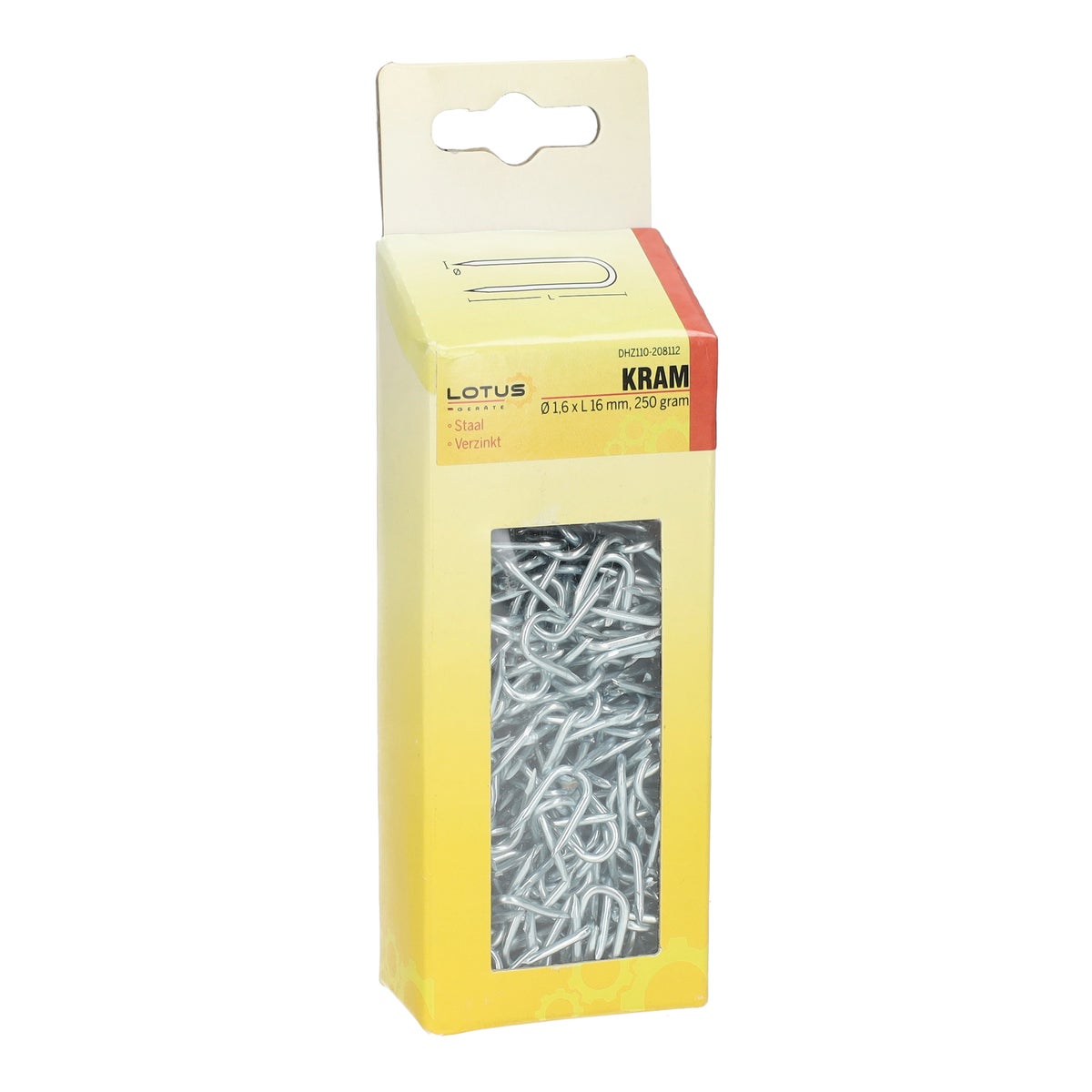 Kram verzinkt 1,6 x 16 mm 250 g Lotus Kram verzinkt 1,6 x 16 mm 250 g Lotus