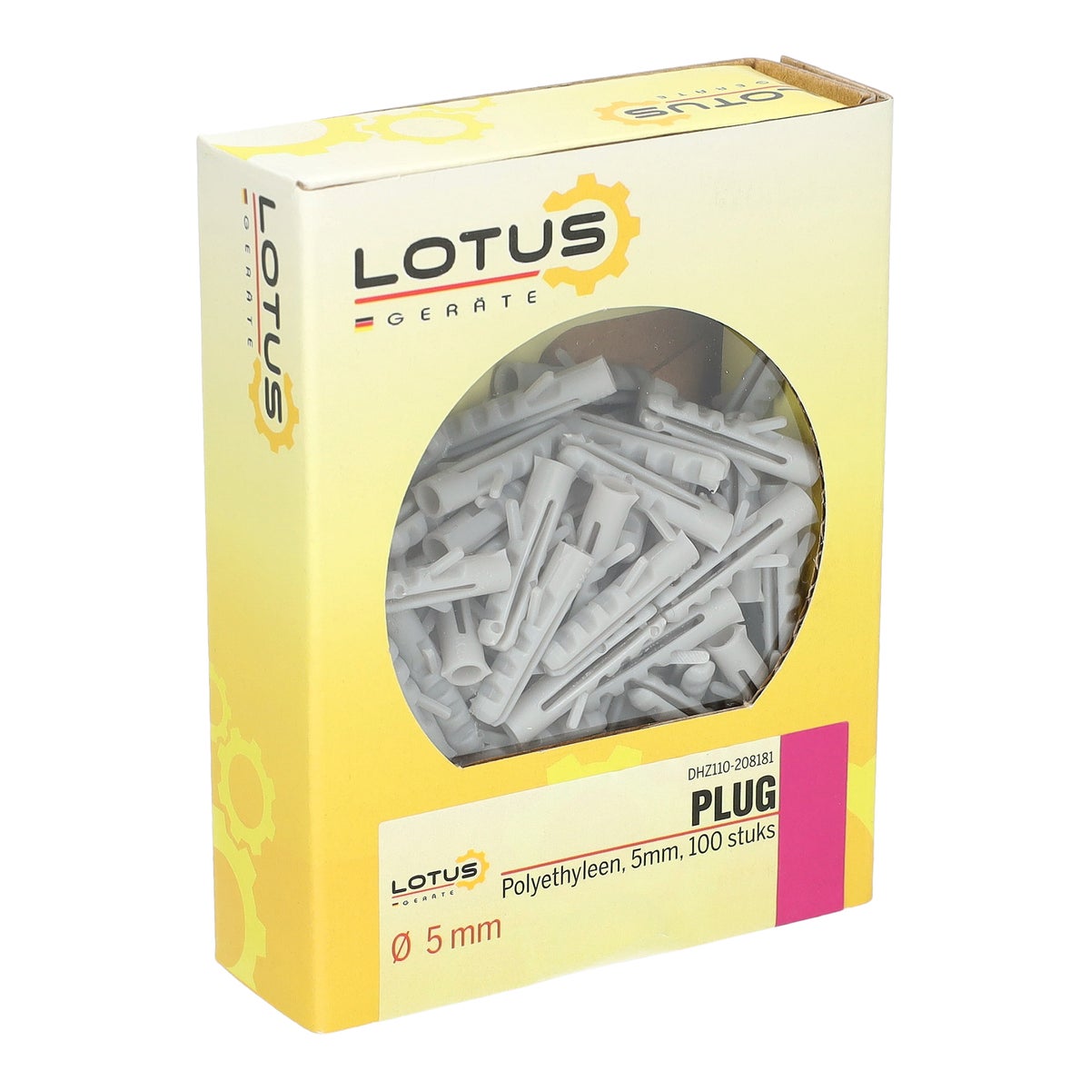 Plug PE 5 mm 100 stuks Lotus Plug PE 5 mm 100 stuks Lotus