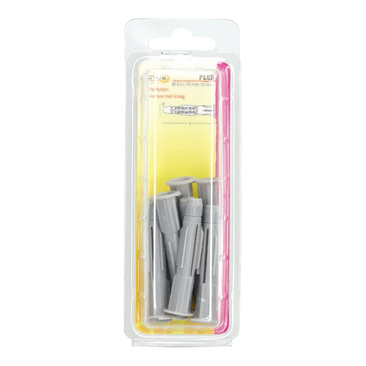 Plug universeel met kraag 8 x 50 mm 12 stuks Lotus Plug universeel met kraag 8 x 50 mm 12 stuks Lotus