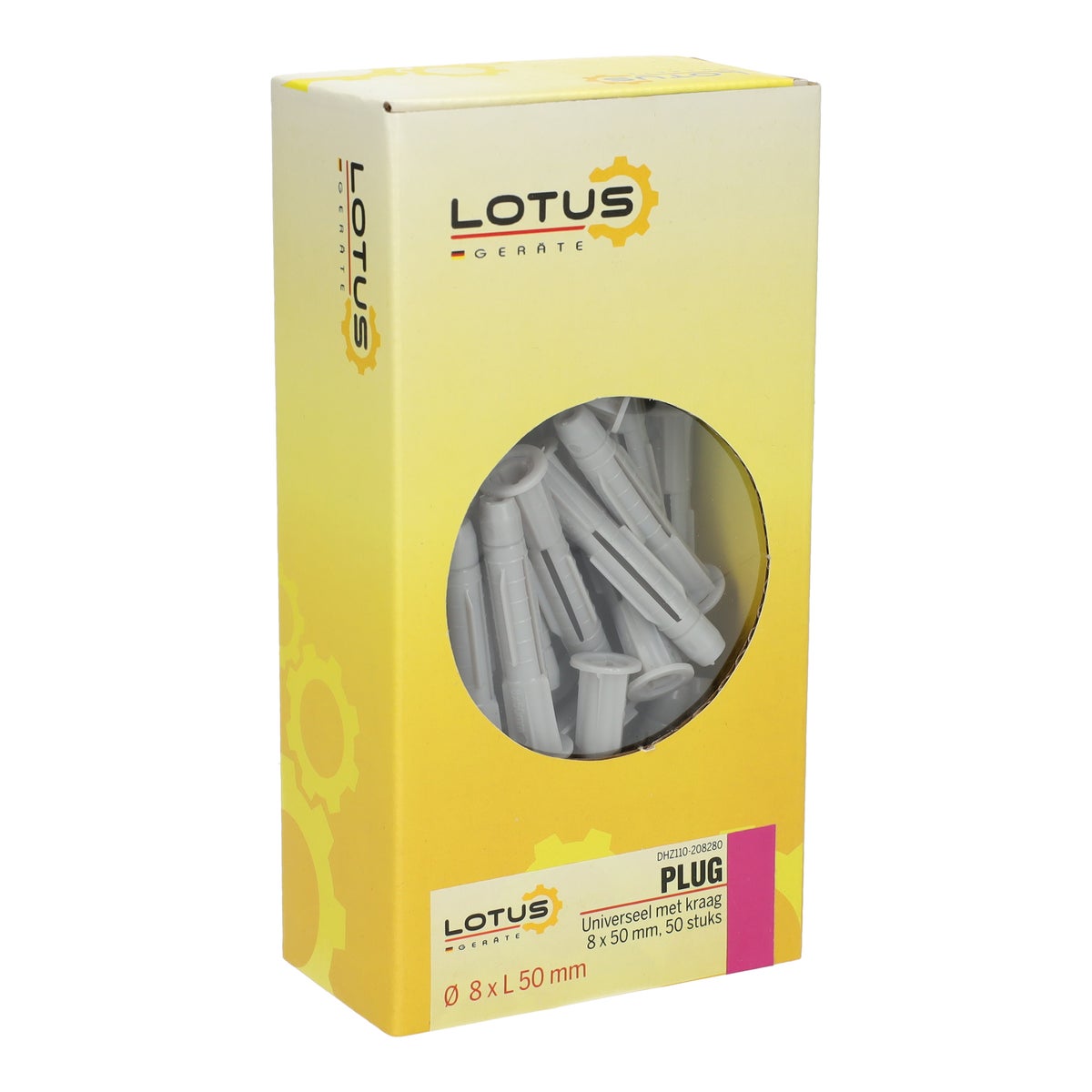Plug universeel met kraag 8 x 50 mm 50 stuks Lotus Plug universeel met kraag 8 x 50 mm 50 stuks Lotus