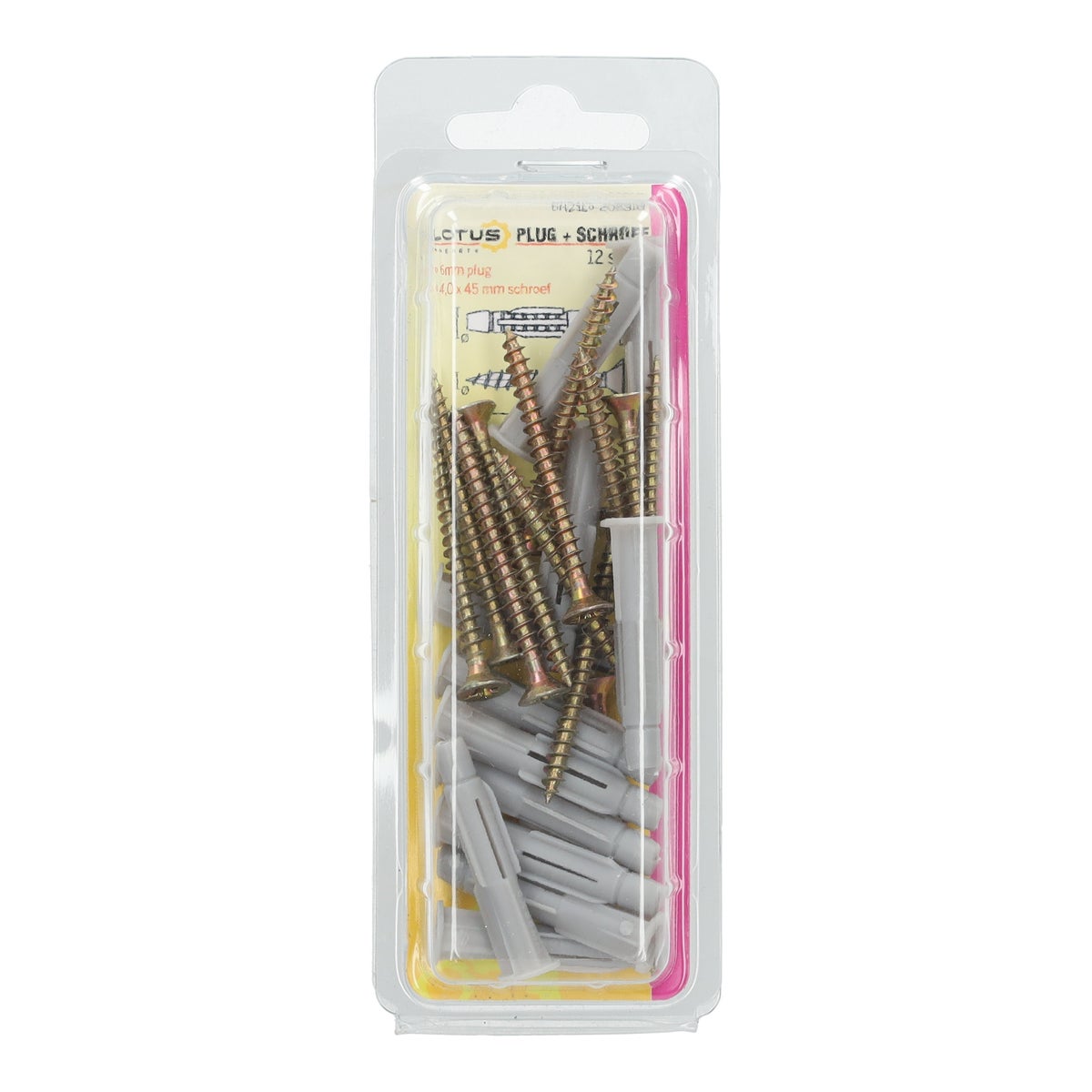 Plug en schroef 6 mm 4,0 x 45 mm 12 stuks Lotus Plug en schroef 6 mm 4,0 x 45 mm 12 stuks Lotus