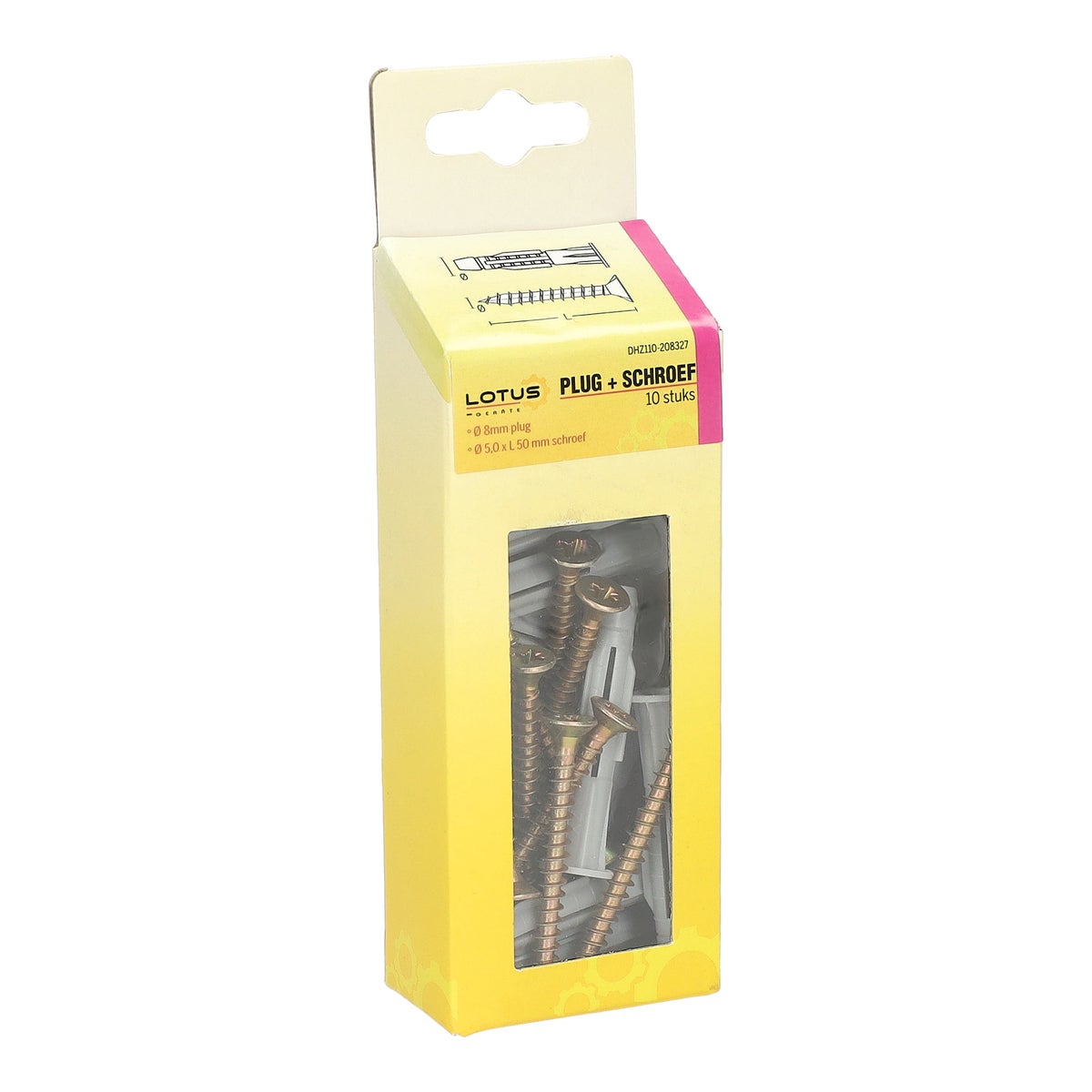 Plug en schroef 8 mm 5,0 x 50 mm 10 stuks Lotus Plug en schroef 8 mm 5,0 x 50 mm 10 stuks Lotus