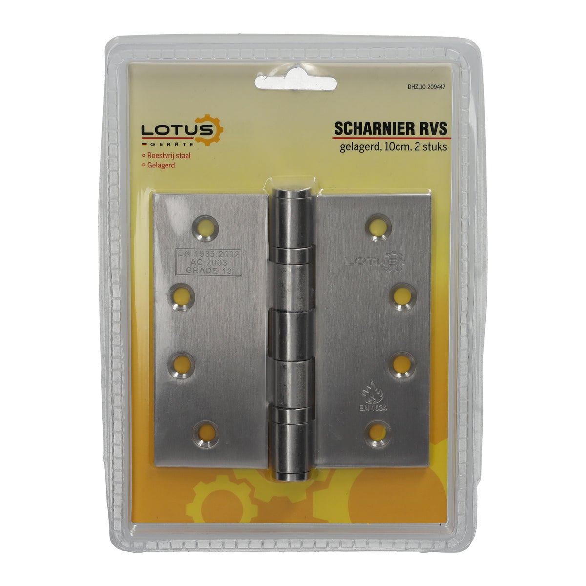 Scharnier RVS met lager 10 cm 2 stuks Lotus Scharnier RVS met lager 10 cm 2 stuks Lotus