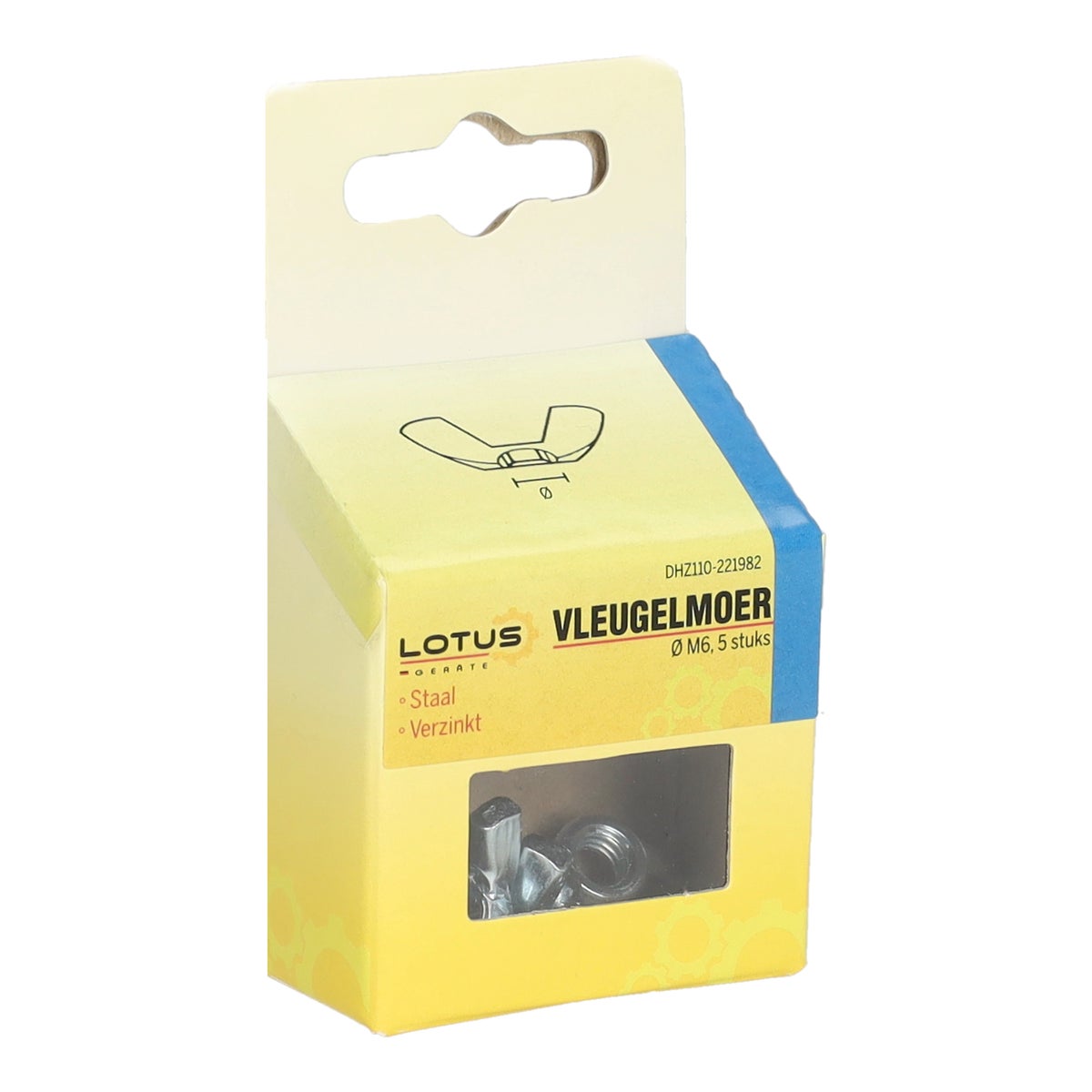 Vleugelmoer M6 5 stuks Lotus Vleugelmoer M6 5 stuks Lotus