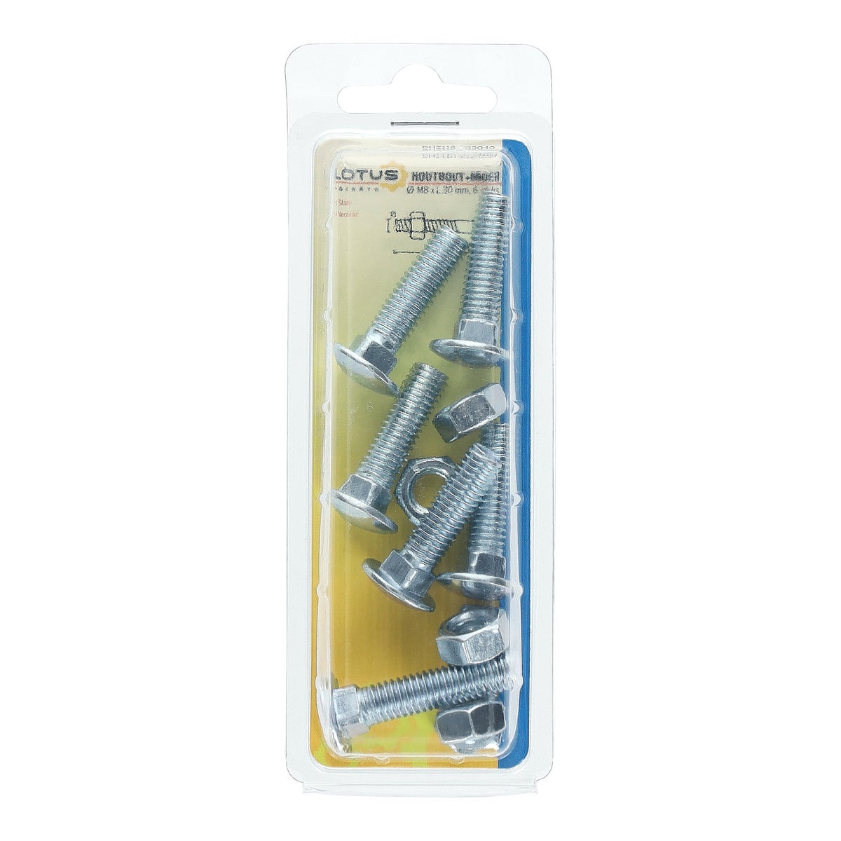 Houtbout en moer verzinkt M8 x 30 mm 6 stuks Lotus Houtbout en moer verzinkt M8 x 30 mm 6 stuks Lotus