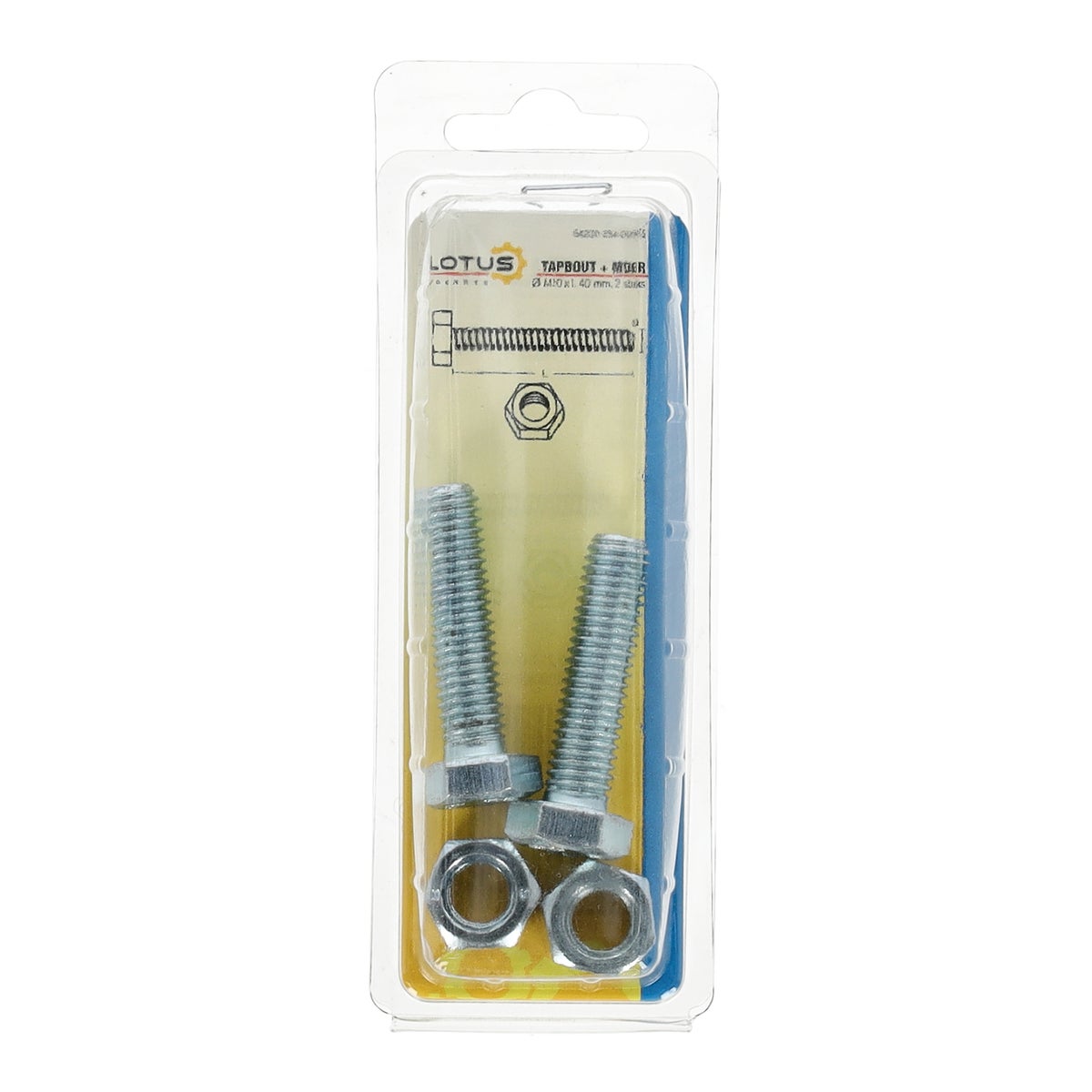 Tapbout met moer M10 x 40 mm 2 stuks Lotus Tapbout met moer M10 x 40 mm 2 stuks Lotus