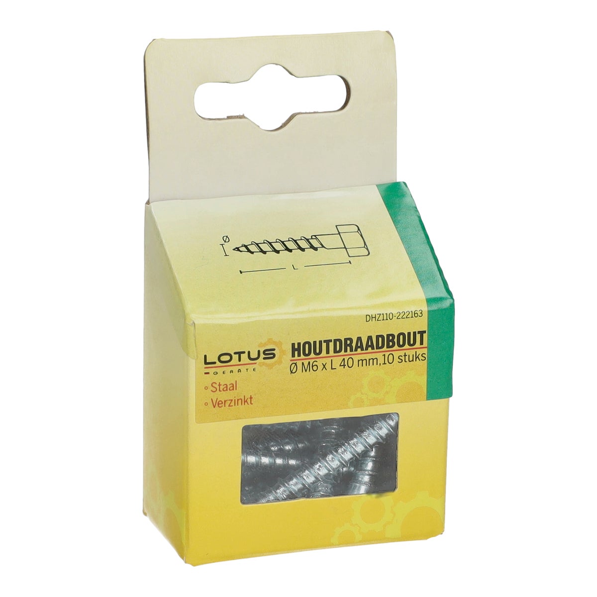Houtdraadbout verzinkt 6 x 40 mm 10 stuks Lotus Houtdraadbout verzinkt 6 x 40 mm 10 stuks Lotus