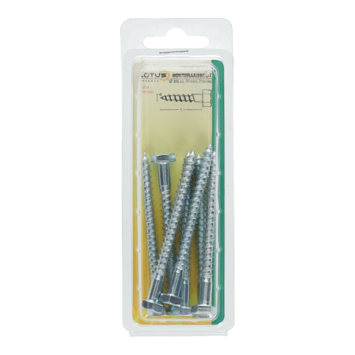 Houtdraadbout verzinkt 6 x 70 mm 7 stuks Lotus Houtdraadbout verzinkt 6 x 70 mm 7 stuks Lotus