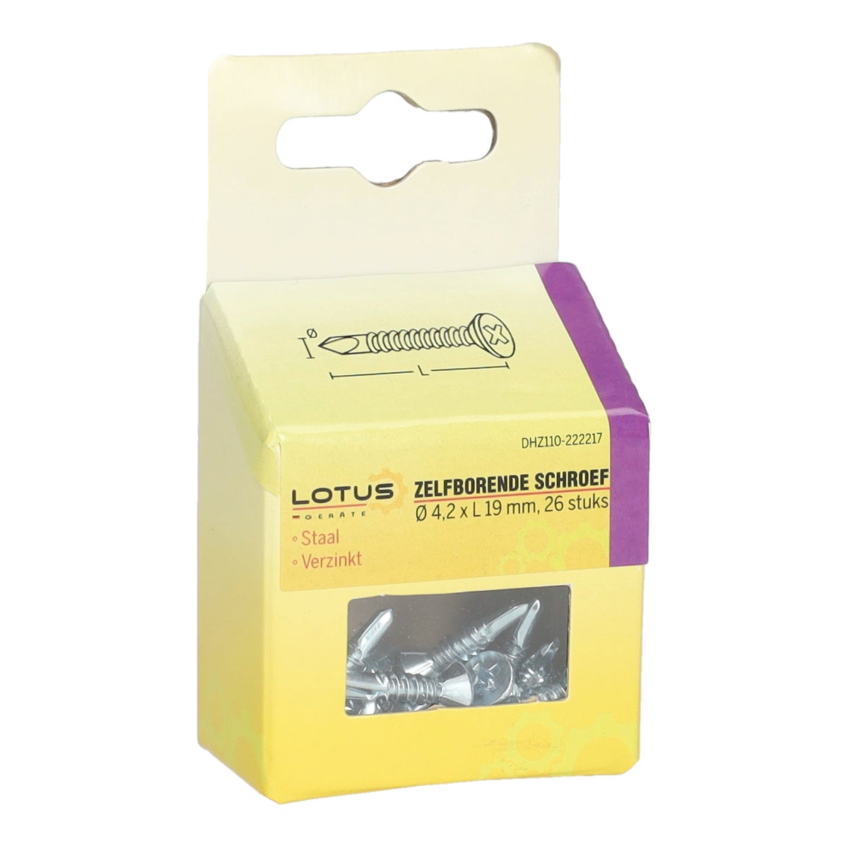 Zelfboorschroef 4,2 x 19 mm 26 stuks Lotus Zelfboorschroef 4,2 x 19 mm 26 stuks Lotus