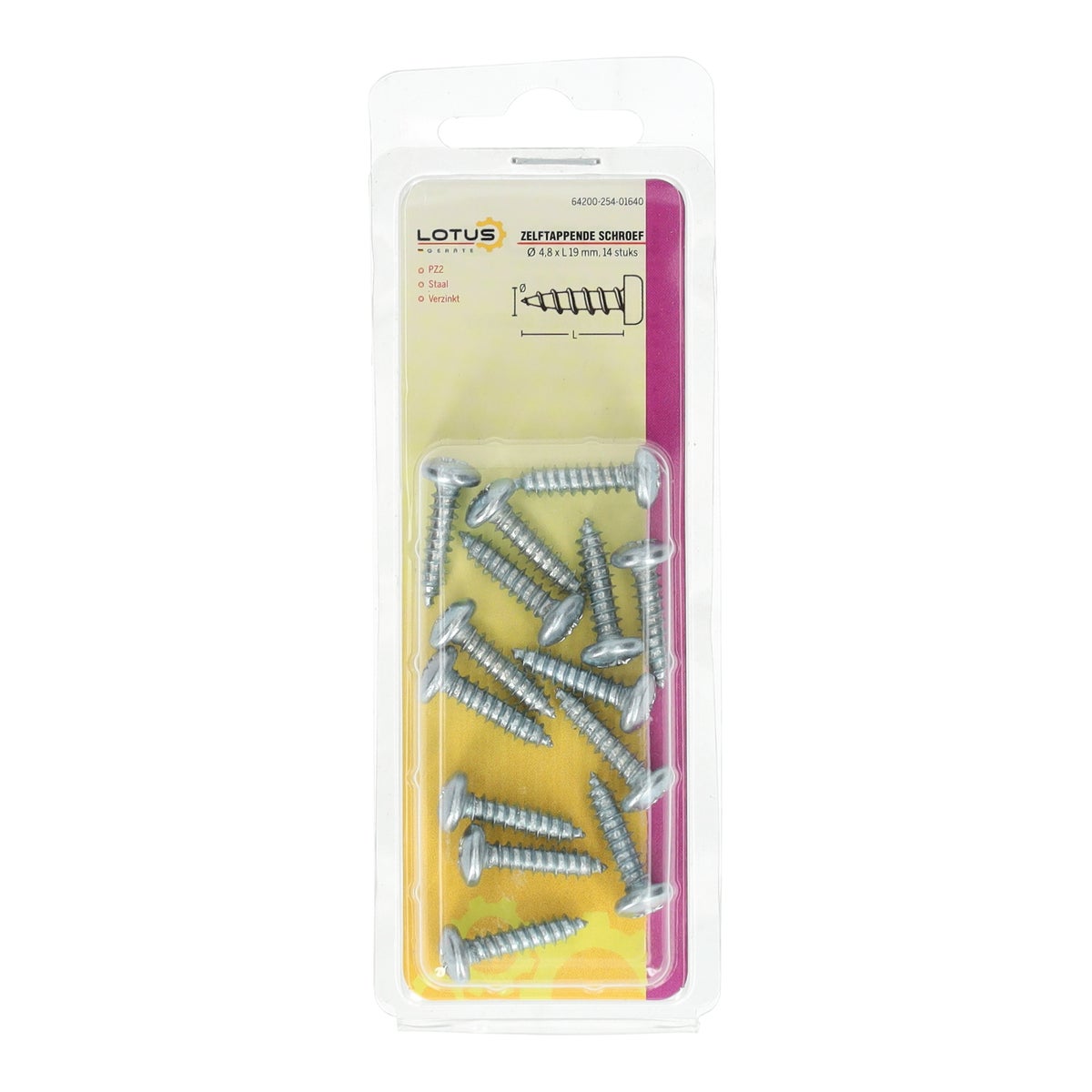 Zelftapschroef 4,8 x 19 mm 14 stuks Lotus Zelftapschroef 4,8 x 19 mm 14 stuks Lotus