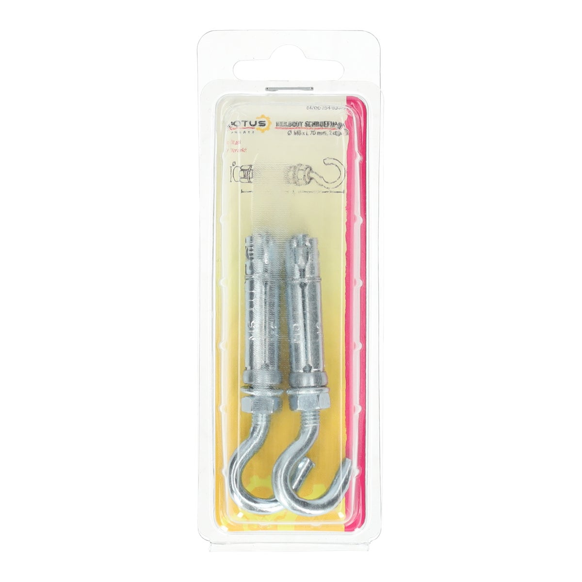 Keilbout met haak M6 x 70 mm 2 stuks Lotus Keilbout met haak M6 x 70 mm 2 stuks Lotus